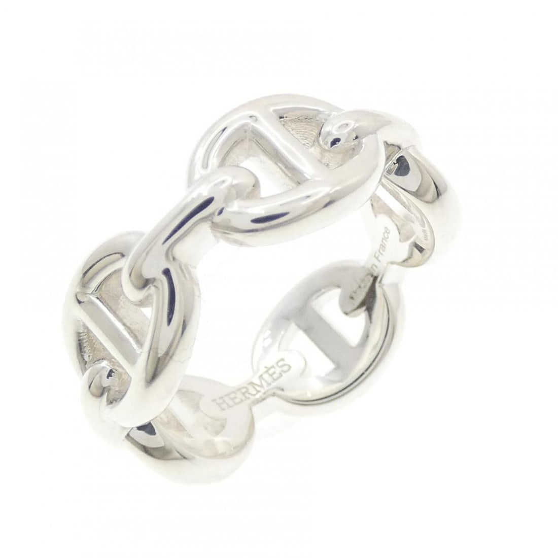 Hermes Hermès Chaine d'Ancre Enchainée Ring: --- Catalog ---Category: SizeUS Size: 4.5Brand Size: 48Category: DesignType: Band ringGender: WomenMaterial: Silver 925Category: GeneralMPN: H109507BBrand: Hermes--- Item List ---Section: