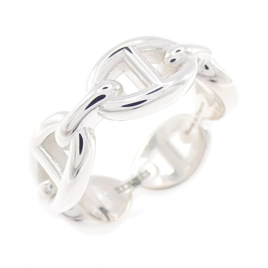 Hermes Hermès Chaine d'Ancre Enchainée Ring: --- Catalog ---Category: SizeUS Size: 6.5Brand Size: 52Category: DesignType: Band ringGender: WomenMaterial: Silver 925Category: GeneralMPN: H109507BBrand: Hermes--- Item List ---Section: ConditionRan
