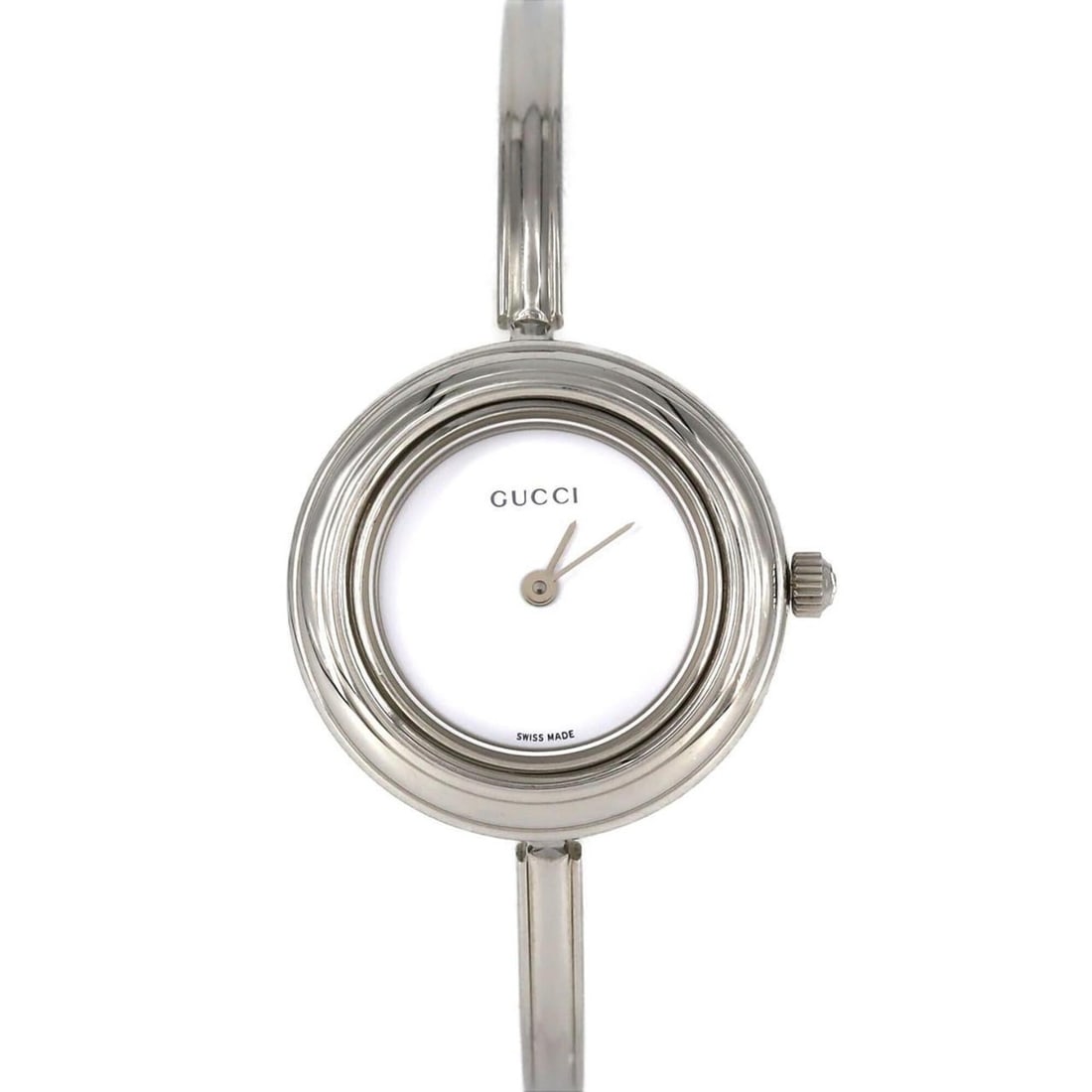Gucci Change Ring, Size M (11 12.2L), Stainless Steel Quartz Watch: --- Catalog ---Category: SizeWrist Size: 16cm / 6.29''Case Diameter: 26mm / 1.02''Category: DesignType: WristwatchGender: WomenColor (Dial): WhiteMaterial (Band): Stainless steelMaterial (Case): Stain