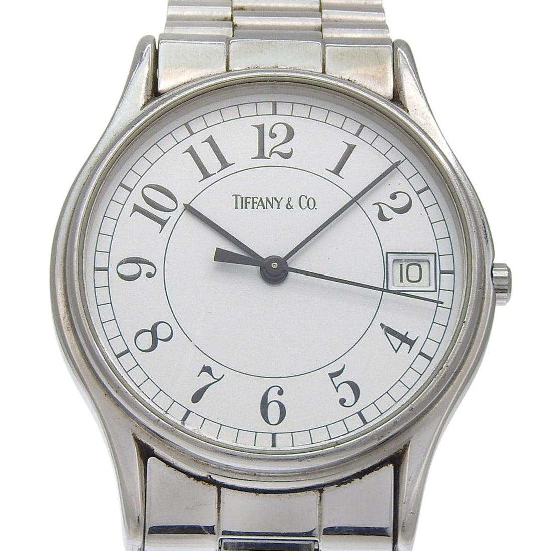 Tiffany & Co. Classic Watch, Stainless Steel, Quartz, Analog, White Dial, Unisex: --- Catalog ---Category: SizeWrist Size: 17cm / 6.69''Case Diameter: 33mm / 1.3''Category: DesignType: WristwatchGender: Men,WomenColor (Dial): WhiteMaterial (Band): Stainless steelMaterial (Case): St