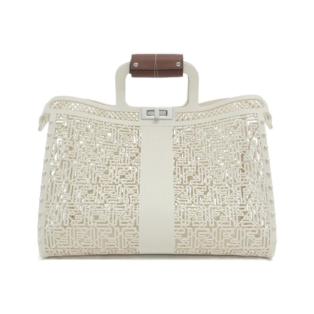 Fendi Basket Forty-Eight 7VA593 AMT8 Handbag: --- Catalog ---Category: SizeSize (HxWxD): 32cm x 43cm x 35cm / 12.59'' x 16.92'' x 13.77''Category: DesignType: Basket, HandbagColor: WhiteGender: Women,MenMaterial: Plastic Hardware Color: SilverCat