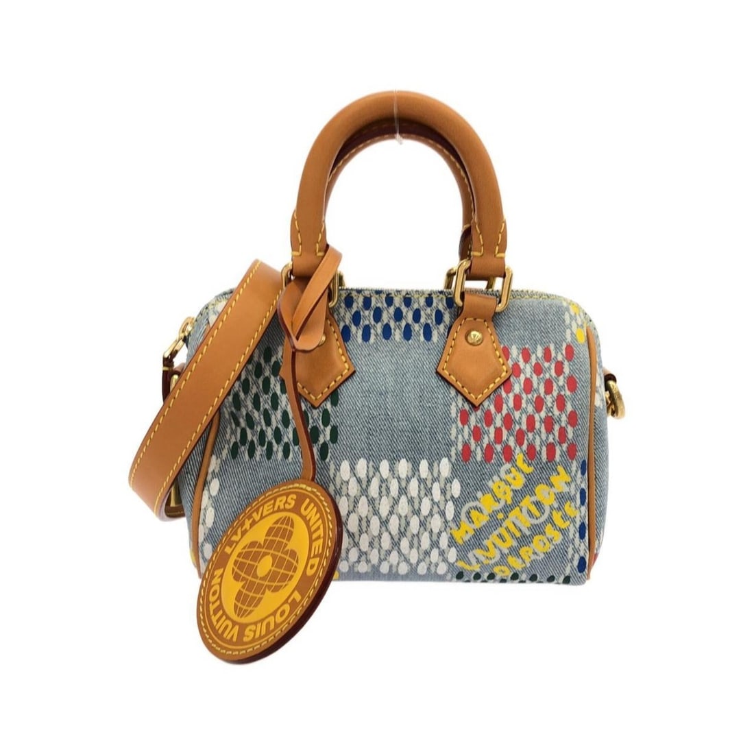 Louis Vuitton LV Barth (Damier Denim) Speedy Bandoulière 18cm N00136 Boston Bag: --- Catalog ---Category: SizeSize (HxWxD): 12cm x 17cm x 9cm / 4.72'' x 6.69'' x 3.54''Category: DesignType: Boston bagColor: Multi-colorGender: Men,WomenMaterial: Denim Hardware Color: GoldCategory: 
