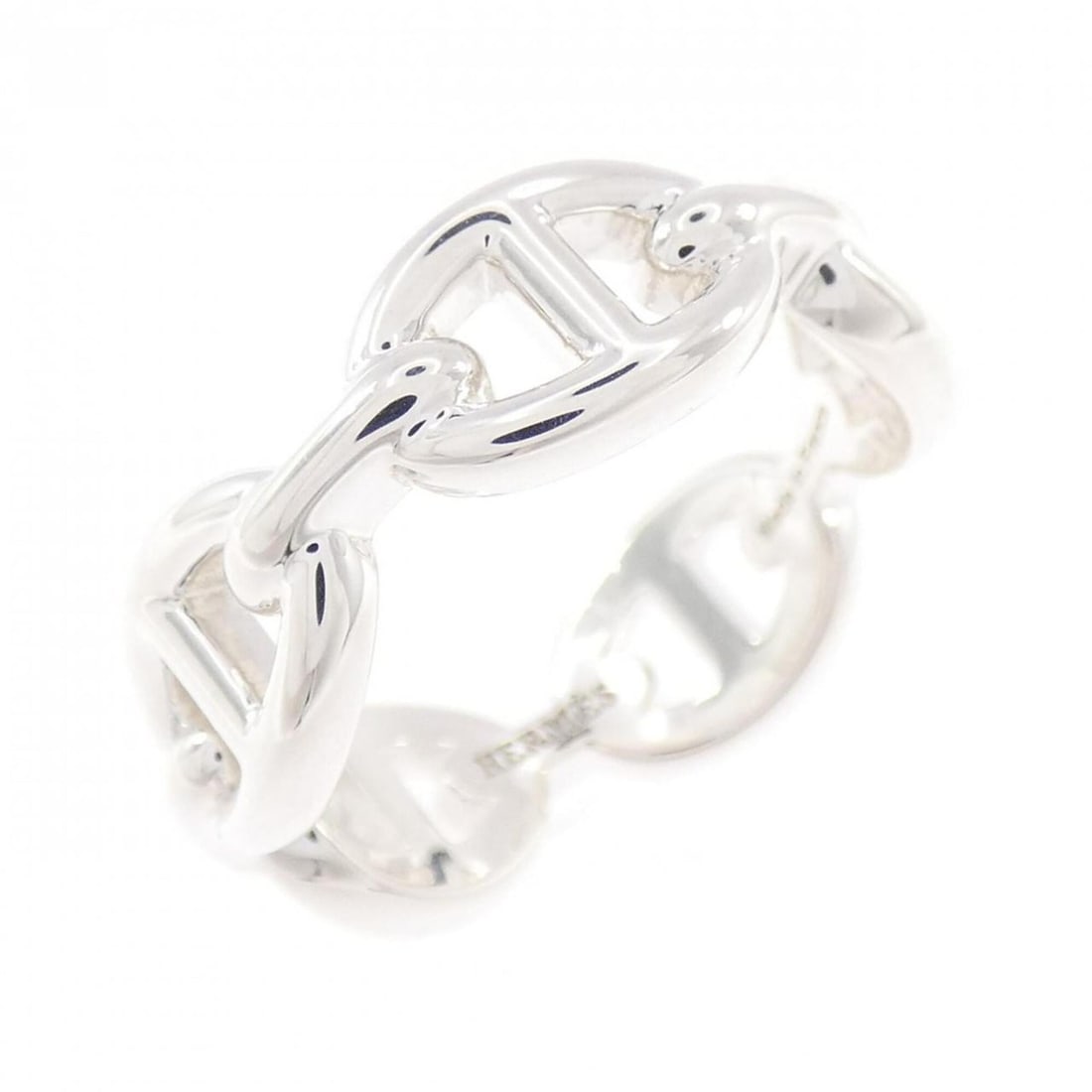 Hermes Hermès Chaine d'Ancre Enchainée Ring: --- Catalog ---Category: SizeUS Size: 6.5Brand Size: 53Category: DesignType: Band ringGender: WomenMaterial: Silver 925Category: GeneralMPN: H109507BBrand: Hermes--- Item List ---Section: ConditionRan