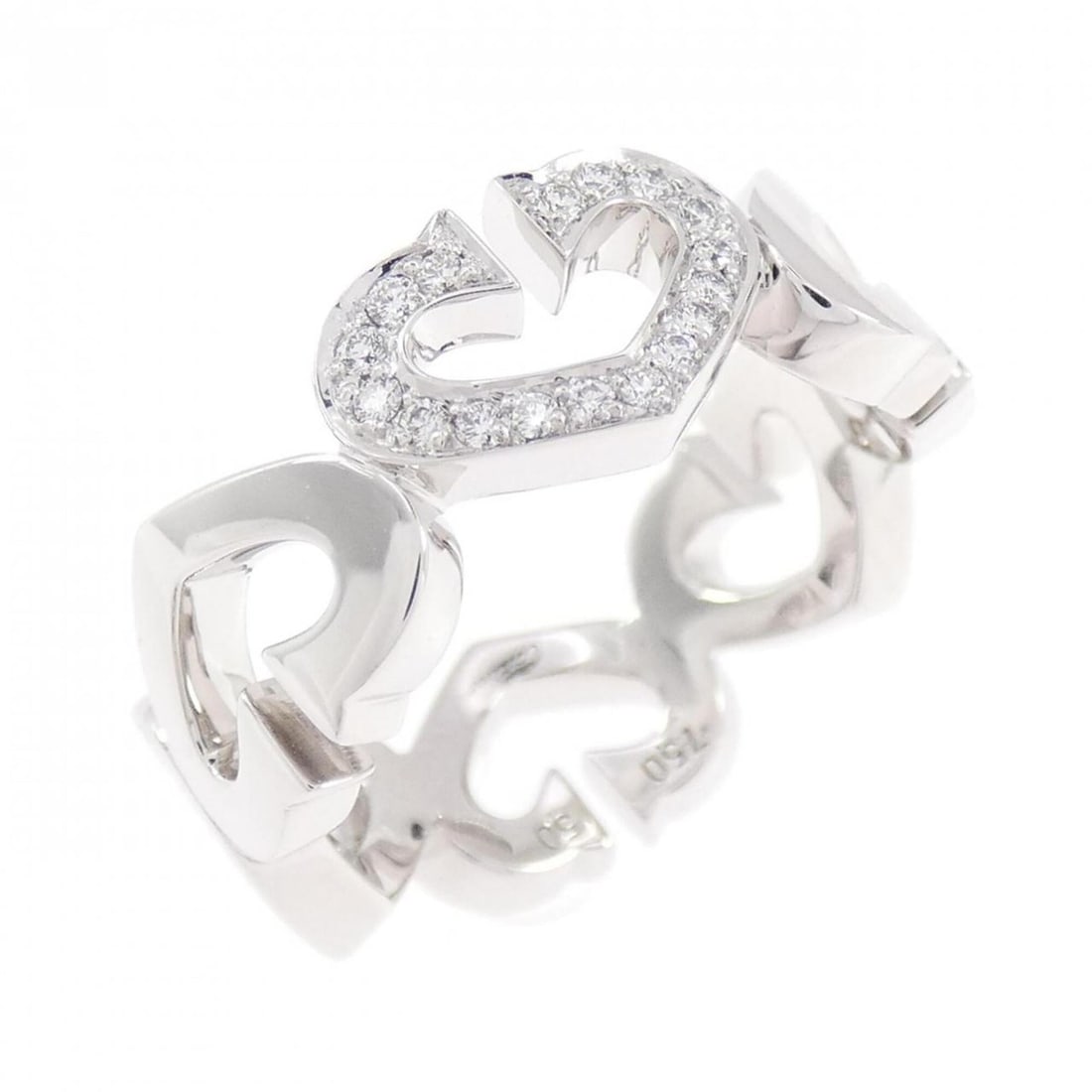 Cartier C Heart 1P Ring: --- Catalog ---Category: SizeUS Size: 5.5Brand Size: 50Category: DesignType: Band ringStone: DiamondGender: WomenMaterial: White gold (18K)Category: GeneralMPN: CRB4041500Brand: Cartier--- Item List