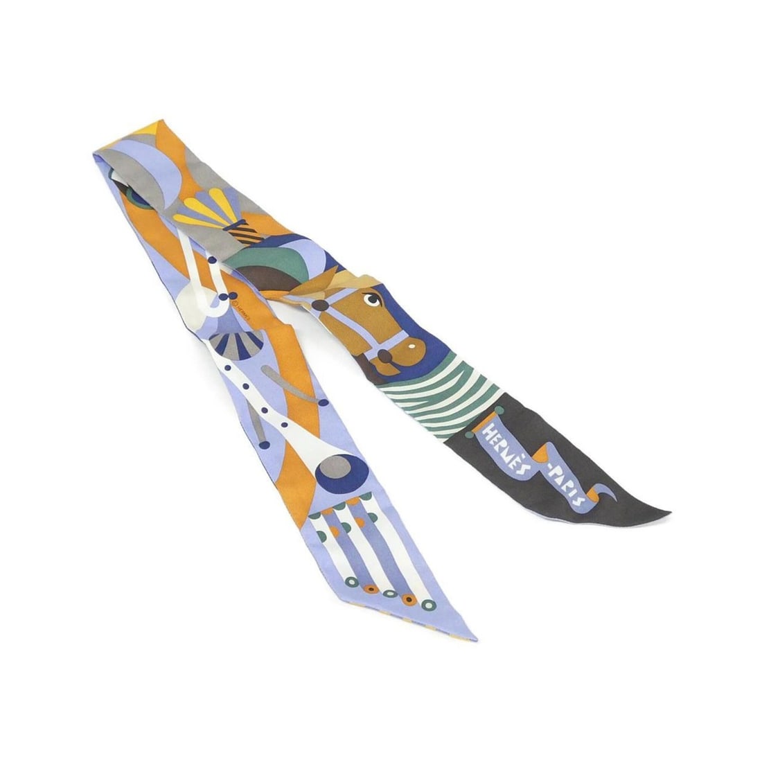 Hermes PARADE EN FANFARE Twilly 064006S Scarf Muffler: --- Catalog ---Category: SizeSize (LxW): 86cm x 5cm / 33.85'' x 1.96''Category: DesignType: ScarfColor: Blue, Multi-colorGender: WomenMaterial: Silk Category: GeneralMPN: 064006SBrand: Hermes--- Item