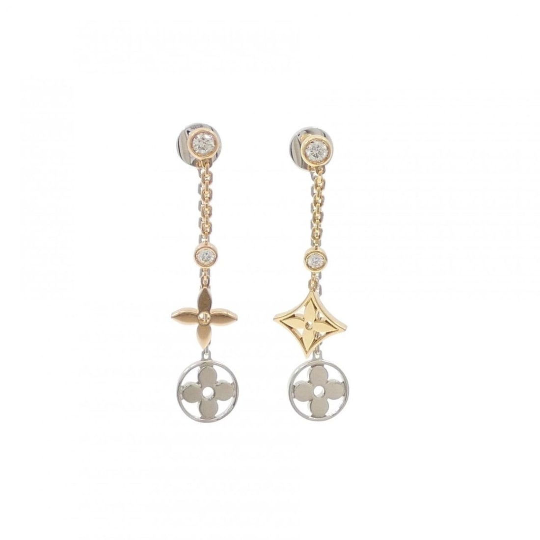 Louis Vuitton Boucles d'Oreilles Monogram Idylle Earrings: --- Catalog ---Category: SizeSize (HxWxD): 40.00mm x 9.90mm / 1.57'' x 0.39''Category: DesignType: Drop earringsColor: Pink gold, White gold, Yellow goldStone: DiamondGender: WomenMaterial: Pink gold 