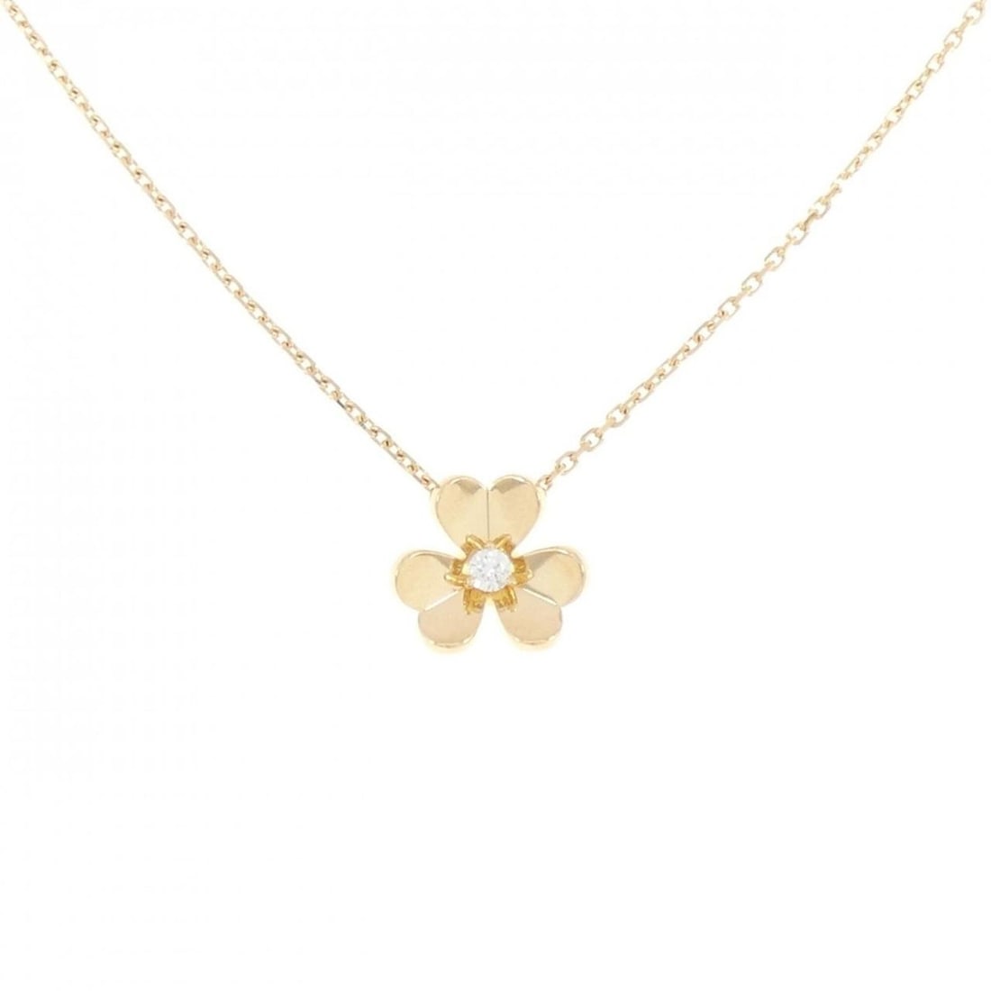 Van Cleef & Arpels Frivole Mini Necklace: --- Catalog ---Category: SizePendant Size: 10mm x 10.9mm / 0.39'' x 0.42''Neck Circumference: 38 cm - 40 cm / 14.96'' - 15.74''Category: DesignColor: Yellow goldStone: DiamondGender: WomenMaterial: Ye