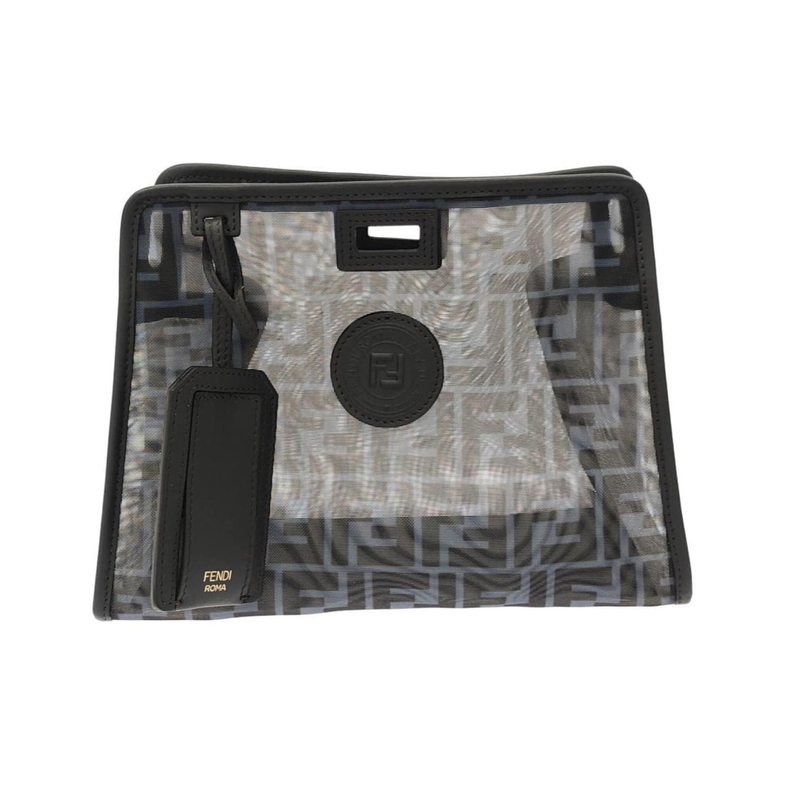 Fendi Small Peekaboo Defender 7AR717 A6D7 Handbag: --- Catalog ---Category: SizeSize (HxWxD): 19.5cm x 26cm x 12cm / 7.67'' x 10.23'' x 4.72''Category: DesignType: HandbagColor: Black, Blue, GrayGender: WomenMaterial: Mesh , Leather Category: GeneralM