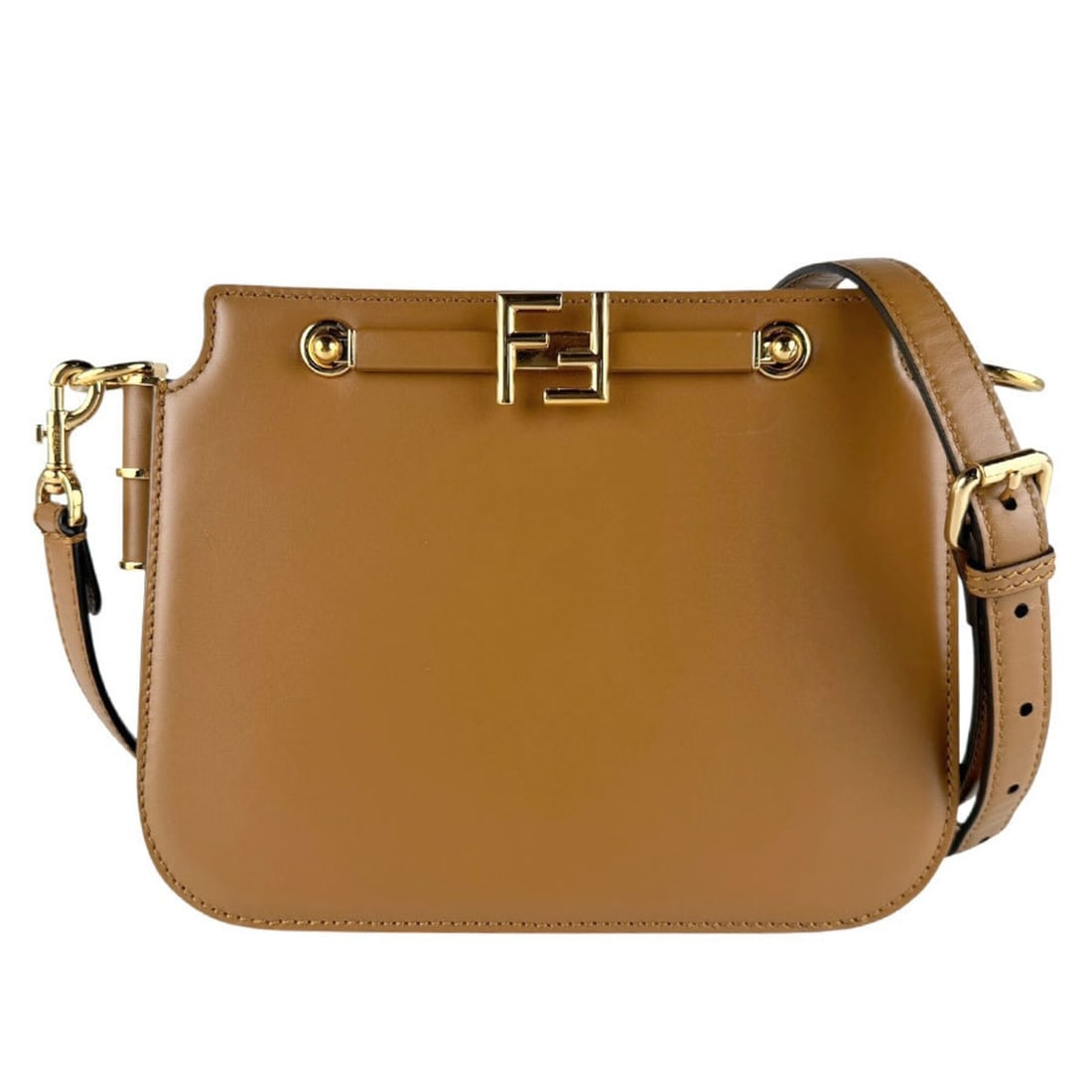 Fendi FENDI Shoulder Bag Touch Leather Brown Gold Women's 8BT349-AHK2 z9593 (1 of 13)