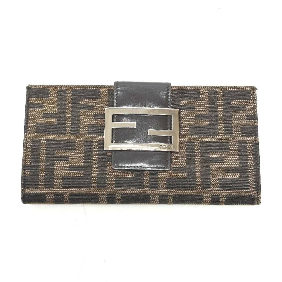 FENDI 8M0032 Zucca Long Wallet, Canvas and Leather, Men's Women's, Brown: --- Catalog ---Category: SizeSize (HxWxD): 9.5cm x 18.5cm x 2cm / 3.74'' x 7.28'' x 0.78''Category: DesignType: Long wallet (bi-fold)Color: BrownGender: Men,WomenMaterial: Canvas , Leather Category: G