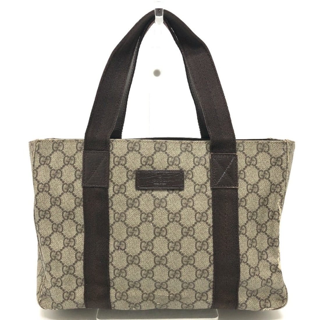 GUCCI 141976 GG Supreme Logo Bag Tote Handbag Canvas Men's Women's Beige: --- Catalog ---Category: SizeSize (HxWxD): 20.5cm x 29.5cm x 9cm / 8.07'' x 11.61'' x 3.54''Category: DesignType: Handbag, Tote bagColor: Beige, Dark brownGender: Men,WomenMaterial: GG Supreme , Canva