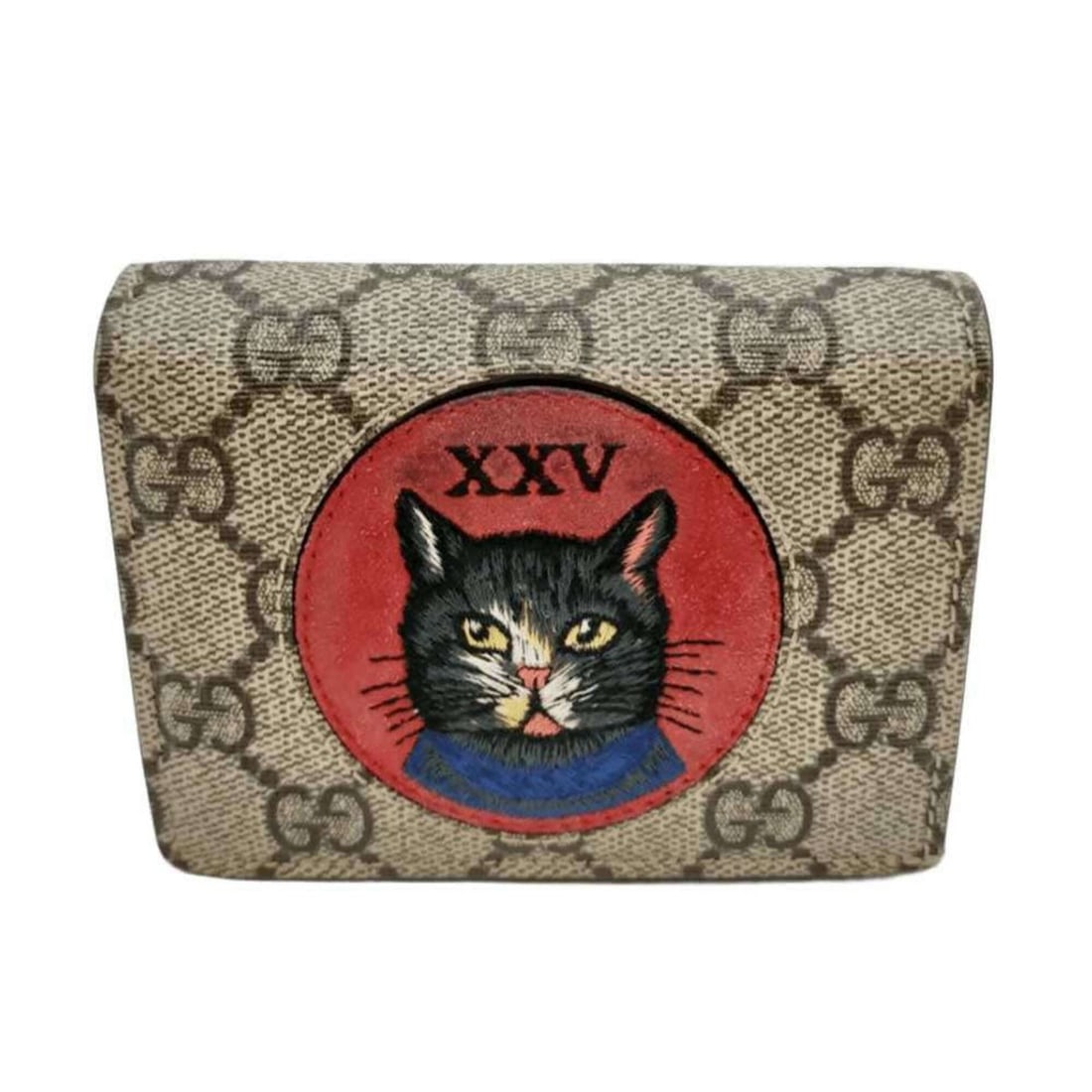 Gucci Mystic Cat Bi-fold Mini Wallet Compact GG Supreme Beige Red 499380 Women's GUCCI: --- Catalog ---Category: SizeSize (HxWxD): 8.5cm x 11cm x 2cm / 3.34'' x 4.33'' x 0.78''Category: DesignType: Wallet (bi-fold)Color: BeigeGender: WomenMaterial: GG Supreme Category: GeneralLine: GG Su