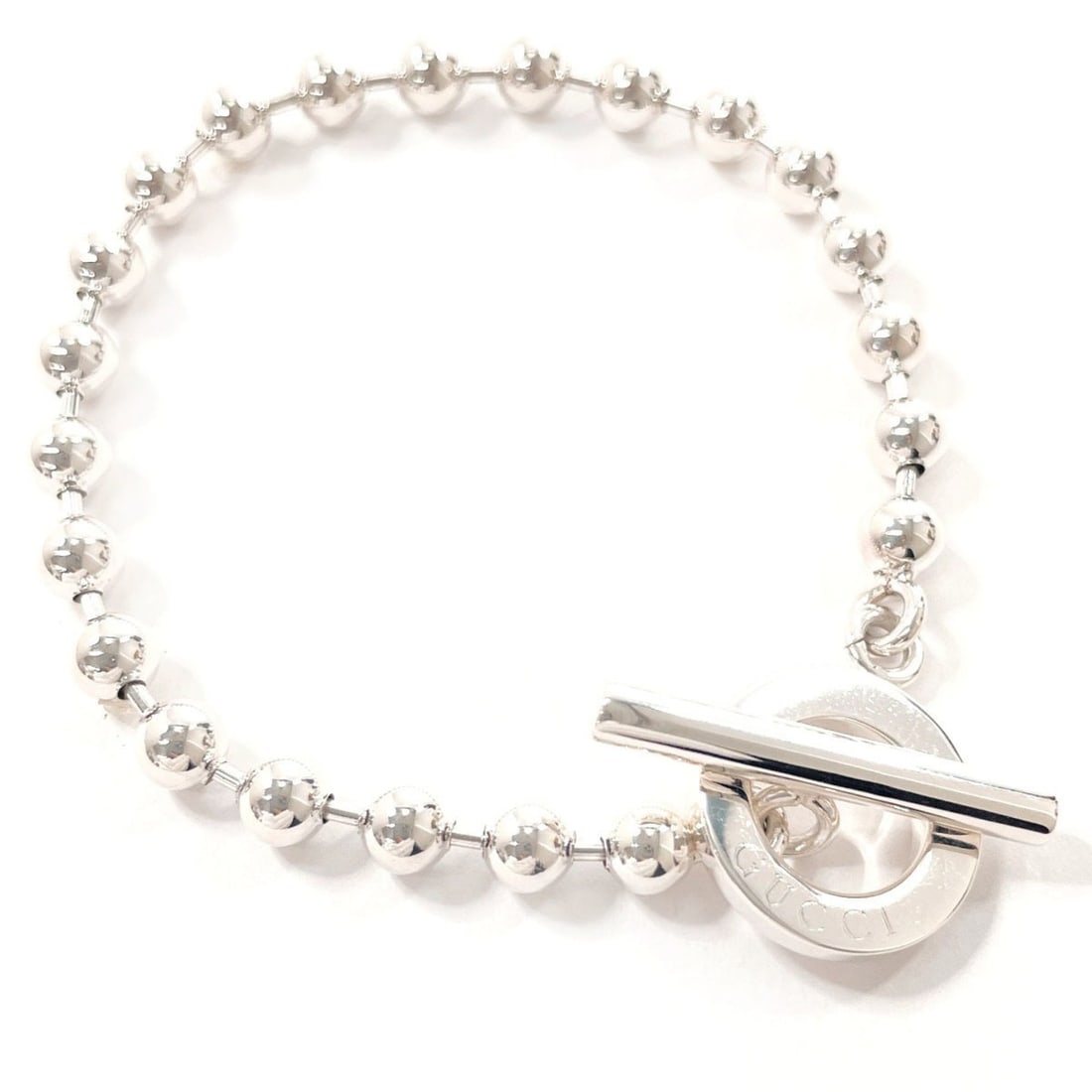GUCCI Ball Chain Bracelet, Sterling Silver 925, Silver, Women's: --- Catalog ---Category: SizeWidth: 5mm / 0.19''Length: 15.5cm / 6.1''Weight: 14.8g / 0.52oz.Total Length: 18cm / 7.08''Category: DesignType: Charm braceletColor: SilverGender: WomenMaterial: Silver 9