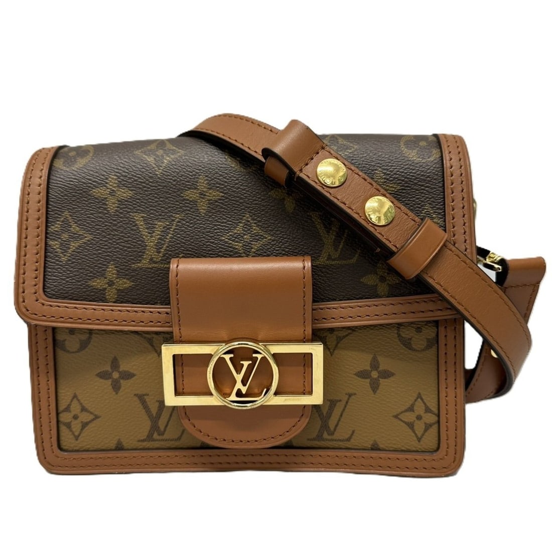 Louis Vuitton Monogram Reverse Dauphine MINI M45959 Shoulder Bag: --- Catalog ---Category: SizeSize (HxWxD): 15cm x 19cm x 8.5cm / 5.9'' x 7.48'' x 3.34''Category: DesignType: Shoulder bagColor: BrownGender: Women,MenMaterial: Monogram Reverse Category: GeneralMPN: 