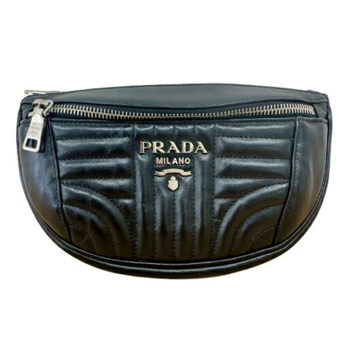 PRADA IMPUNTURE Waist Bag/Body Bag 1BL008 NERO Black Leather: --- Catalog ---Category: SizeSize (HxWxD): 12cm x 22.5cm x 3.5cm / 4.72'' x 8.85'' x 1.37''Category: DesignType: Fanny packColor: Black, NeroGender: Women,MenMaterial: Leather Category: GeneralMPN: 1B