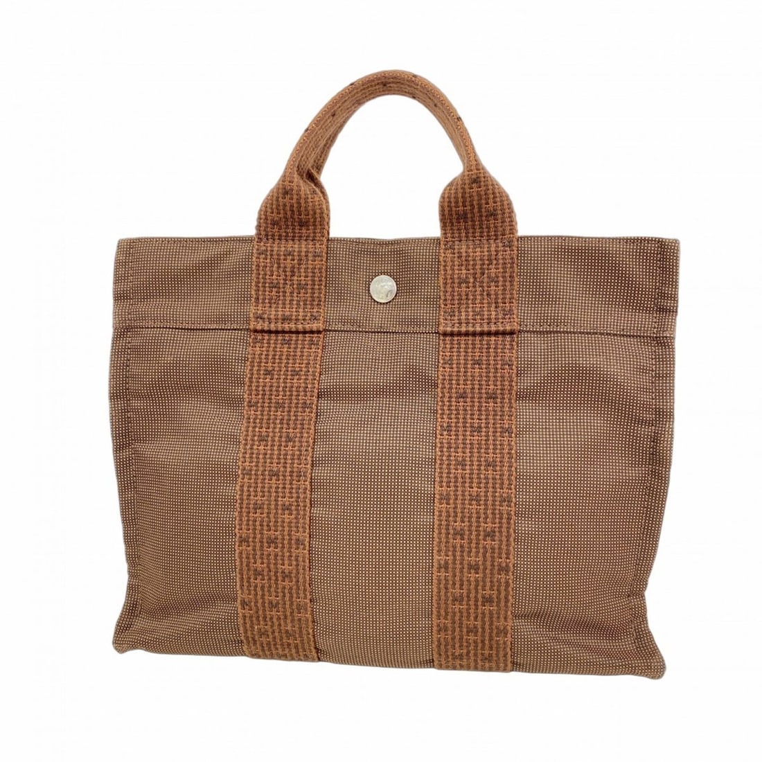 Hermes Herline PM Canvas Handbag, Brown, Men's & Women's: --- Catalog ---Category: SizeSize (HxWxD): 24.5cm x 30cm x 8cm / 9.64'' x 11.81'' x 3.14''Category: DesignType: HandbagColor: BrownGender: Men,WomenMaterial: Canvas Hardware Color: SilverCategory: Gen