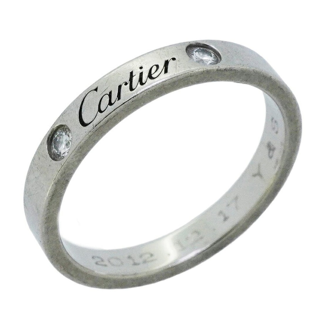 Cartier C de Ring, 2PD, Pt950 Platinum, Diamond, Size #56, Ladies', P2743399: --- Catalog ---Category: SizeUS Size: 8Brand Size: 56Category: DesignType: Band ringStone: DiamondGender: WomenMaterial: Platinum 950Category: GeneralBrand: Cartier--- Item List ---Section: ConditionR
