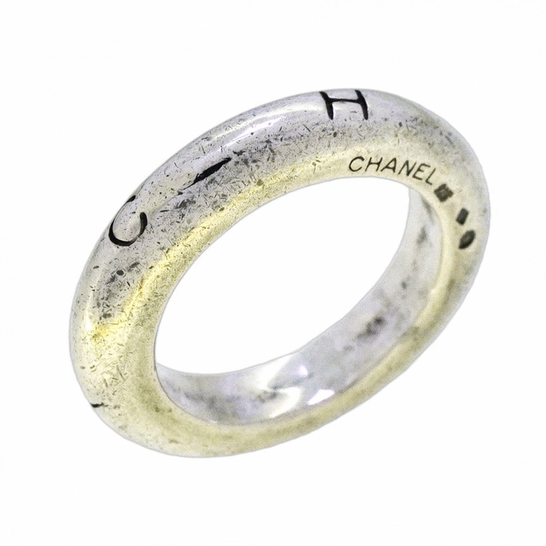 Chanel Ring, Sterling Silver 925, Size 13.5, Women's, P2730688: --- Catalog ---Category: SizeJP Size: 13.5US Size: 6.5Category: DesignType: Band ringGender: WomenMaterial: Silver 925Category: GeneralBrand: Chanel--- Item List ---Section: ConditionRanking: Rank B U