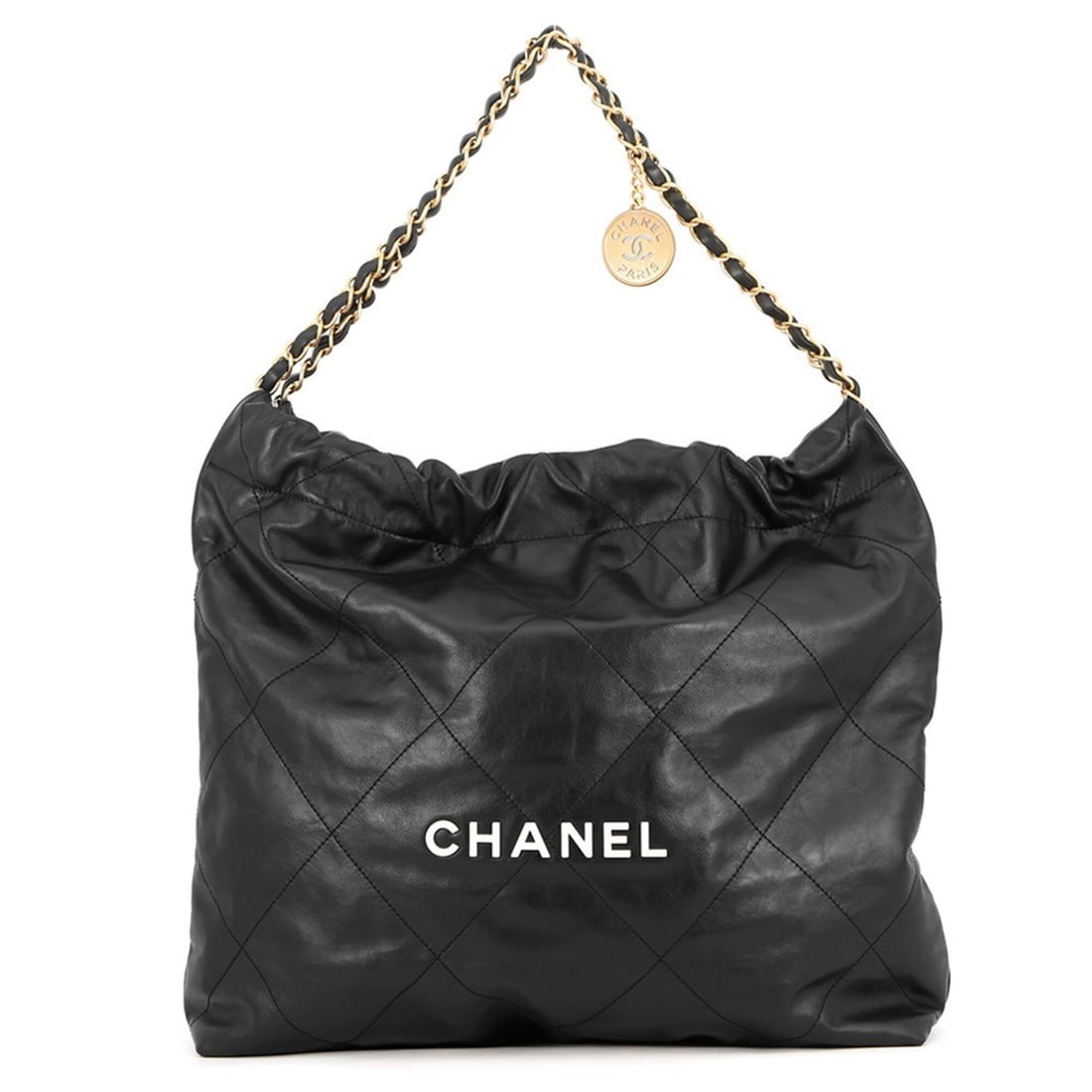 Chanel handbag, 22 medium, shiny calfskin, AS3261, CHANEL shoulder bag, black, handbag for women,: --- Catalog ---Category: SizeSize (HxWxD): 35cm x 40cm x 8cm / 13.77'' x 15.74'' x 3.14''Category: DesignType: Handbag, Pouch, Shoulder bagColor: BlackGender: WomenMaterial: Leather Hardware Color: Go
