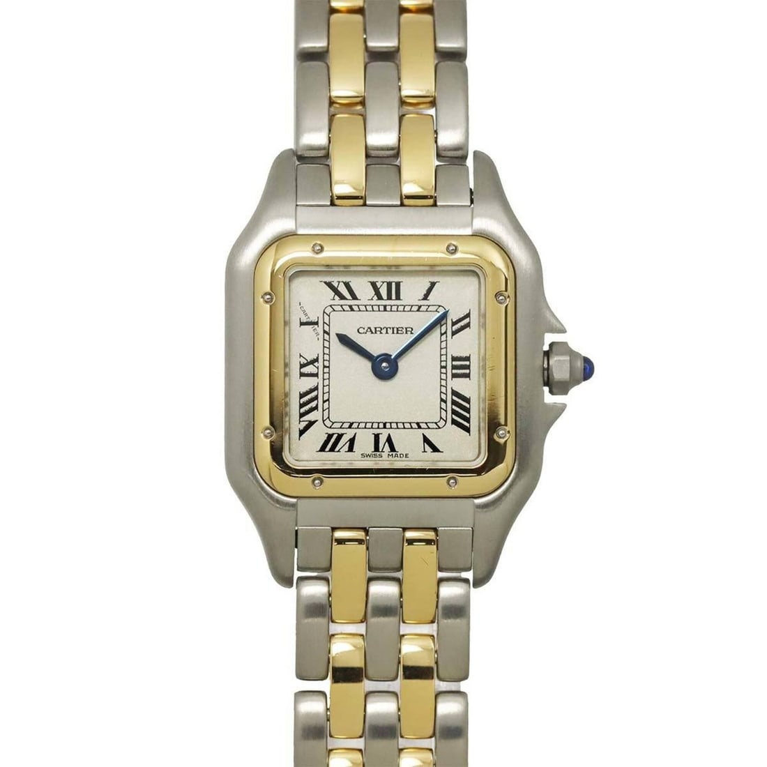 Cartier Panthère SM 2-Row 84083242 Two-Tone Ladies' Watch Ivory YG Yellow Gold Quartz: --- Catalog ---Category: SizeWrist Size: 14.5cm / 5.7''Case Diameter: 22mm / 0.87''Category: DesignType: WristwatchGender: WomenColor (Dial): IvoryMaterial (Band): Stainless steel, Yellow gold (18K)Ma