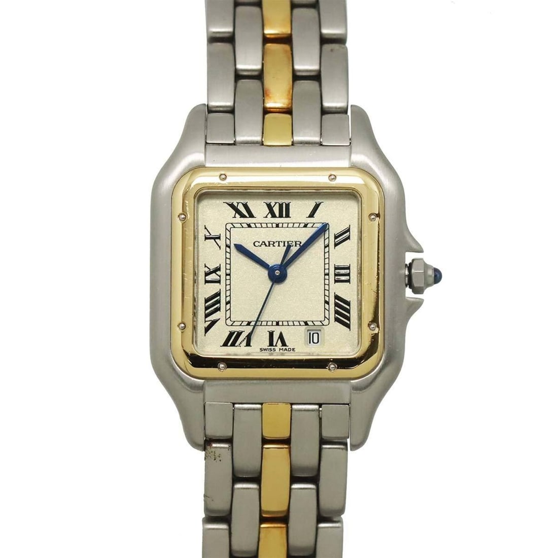 Cartier Panthère MM 1-Row Date Two-Tone 83083241 Boys' Watch Ivory YG Yellow Gold Quartz: --- Catalog ---Category: SizeWrist Size: 15cm / 5.9''Case Diameter: 26mm / 1.02''Category: DesignType: WristwatchGender: BoysColor (Dial): IvoryMaterial (Band): Stainless steel, Yellow goldMaterial (C