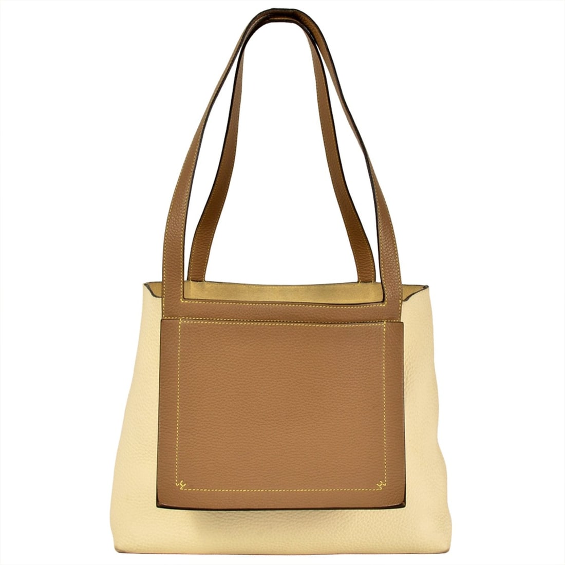 Hermes Hermès Cabas Serie 31 Tote Bag, Taurillon Clemence Leather, Z Stamp, White, Nata x Chai,: --- Catalog ---Category: SizeSize (HxWxD): 27cm x 30cm x 10cm / 10.62'' x 11.81'' x 3.93''Category: DesignType: Tote bagColor: WhiteGender: WomenMaterial: Taurillon clemence leather Category: GeneralB
