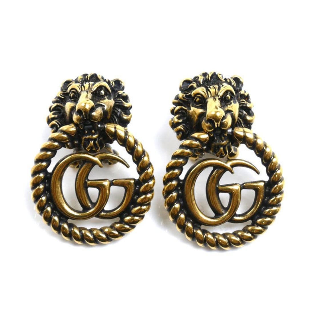 GUCCI GP Lion Head Earrings, 35.8g, Women's: --- Catalog ---Category: SizeSize (HxWxD): 41.20mm x 26.70mm / 1.62'' x 1.05''Category: DesignType: Clip earringsColor: GoldGender: WomenMaterial: Gold platingCategory: GeneralBrand: GucciCountry of O