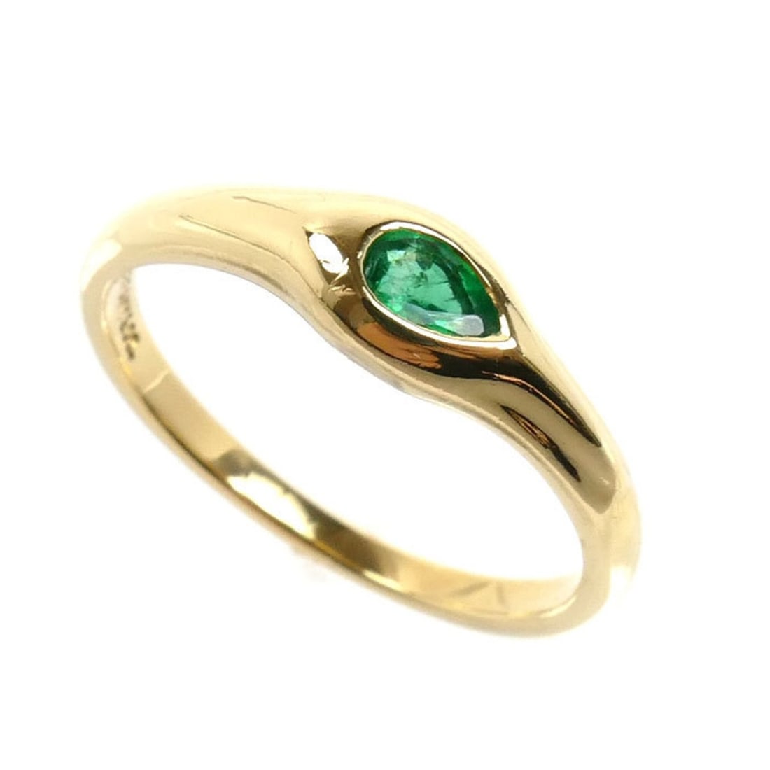 TIFFANY&Co. Tiffany 18K Yellow Gold Ring with Emerald, 2.5g, Women's (1 of 8)
