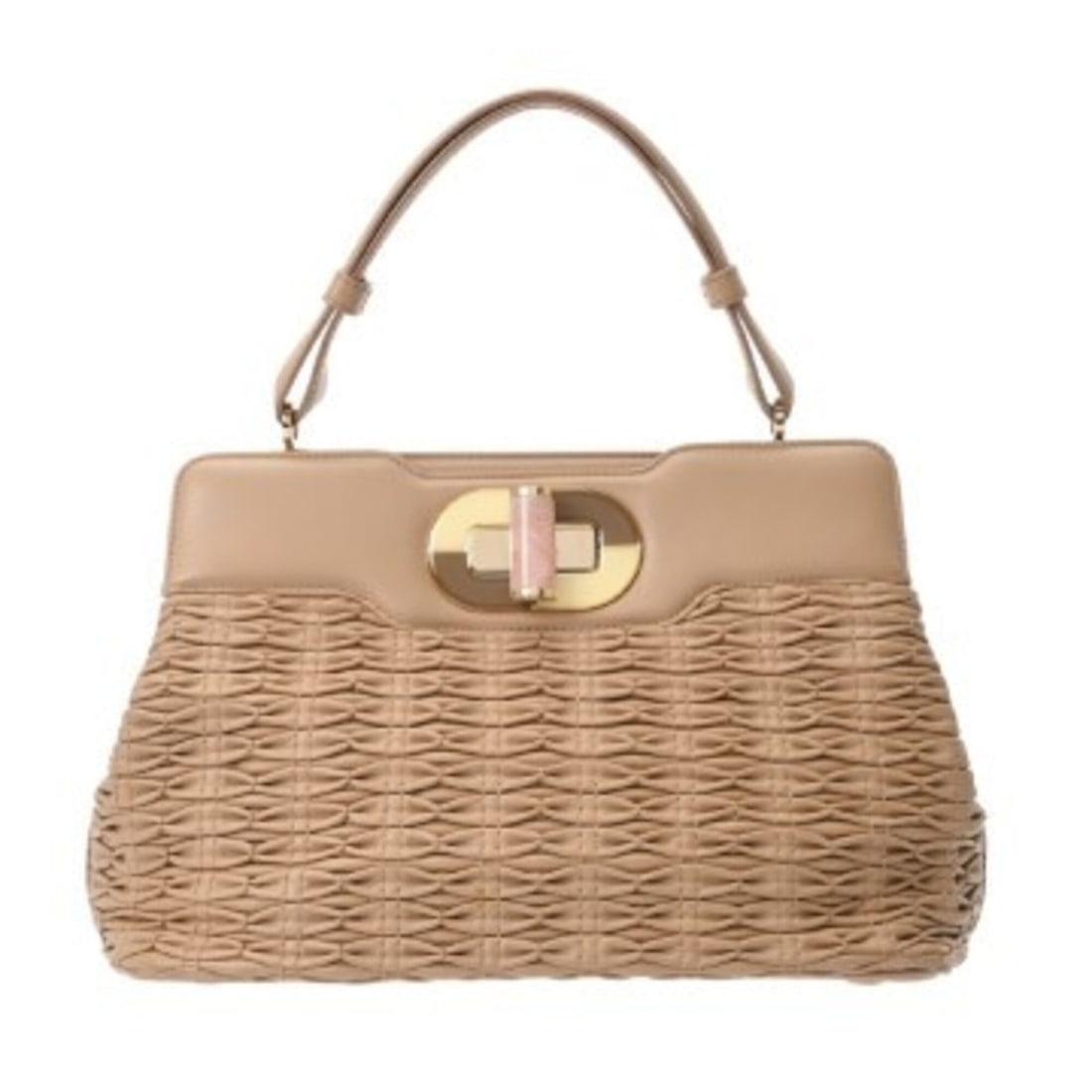 BVLGARI Bulgari 2-way handbag, beige, women's leather AB rank, pre-owned, Ginzo: --- Catalog ---Category: SizeSize (HxWxD): 21cm x 33cm x 17cm / 8.26'' x 12.99'' x 6.69''Category: DesignType: HandbagColor: BeigeGender: WomenMaterial: Leather Hardware Color: GoldCategory: GeneralBr