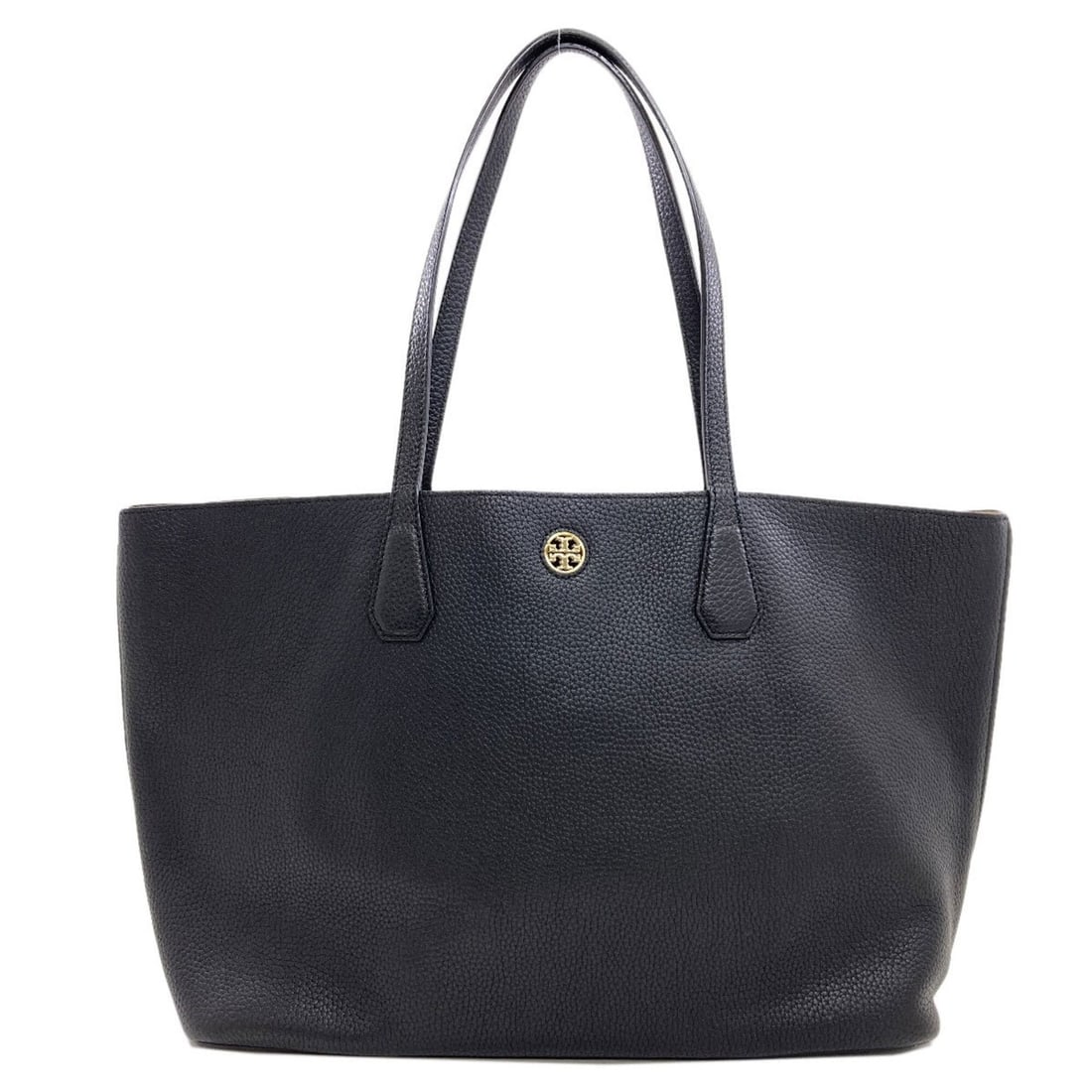 Tory Burch Logo Tote Bag Leather Women's: --- Catalog ---Category: SizeSize (HxWxD): 29cm x 46cm x 15cm / 11.41'' x 18.11'' x 5.9''Category: DesignType: Tote bagColor: BlackGender: WomenMaterial: Leather Category: GeneralBrand: Tory Burch--- 