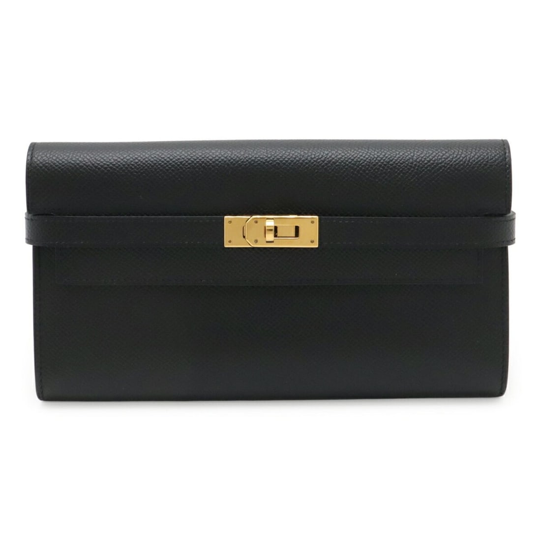 HERMES Kelly Wallet Long Bi-fold Wallet, Veau Epsom Leather, Black, D Stamp: --- Catalog ---Category: SizeSize (HxWxD): 11.5cm x 20cm / 4.52'' x 7.87''Category: DesignType: Long wallet (bi-fold)Color: BlackGender: WomenMaterial: Epsom leather Category: GeneralBrand: HermesCoun