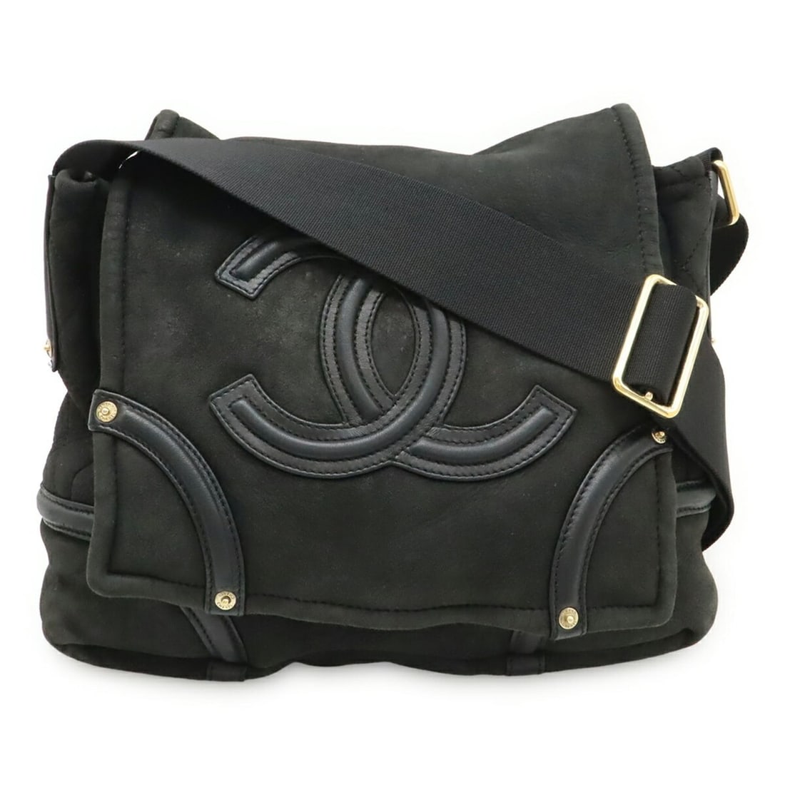 CHANEL Coco Mark Shoulder Bag Handbag, Shearling Leather Boa, Black: --- Catalog ---Category: SizeSize (HxWxD): 25cm x 28cm x 7cm / 9.84'' x 11.02'' x 2.75''Category: DesignType: Handbag, Shoulder bagColor: BlackGender: WomenMaterial: Leather Leather/Fur Type: MoutonCa