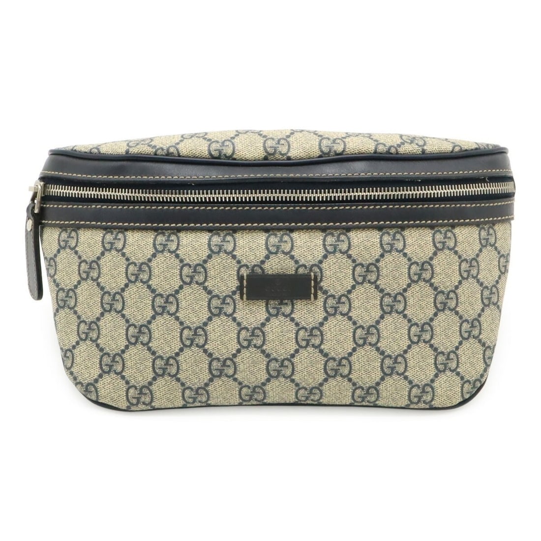 GUCCI GG Supreme Bag, Body Waist Pouch, Hip Leather, Navy, Beige, 233269: --- Catalog ---Category: SizeSize (HxWxD): 14cm x 27.5cm / 5.51'' x 10.82''Category: DesignType: Pouch, Sling bagColor: Beige, NavyMaterial: GG Supreme , Leather Category: GeneralMPN: 233269Brand: Guc
