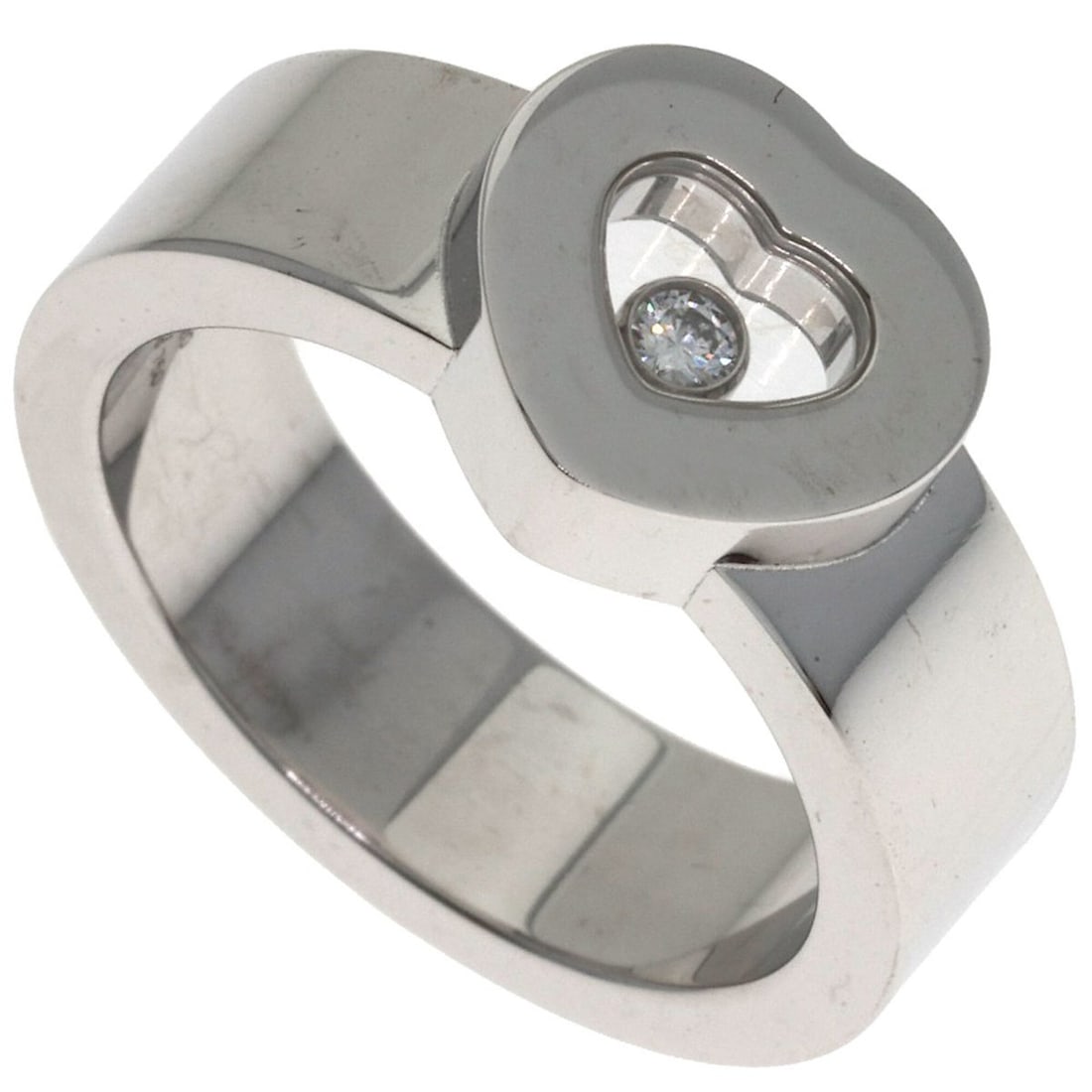 Chopard Happy Diamonds Ring, 18K White Gold, Women's: --- Catalog ---Category: SizeJP Size: 13US Size: 6.5Category: DesignType: Band ringStone: DiamondGender: WomenMaterial: White gold (18K)Category: GeneralBrand: Chopard--- Item List ---Section: Conditi