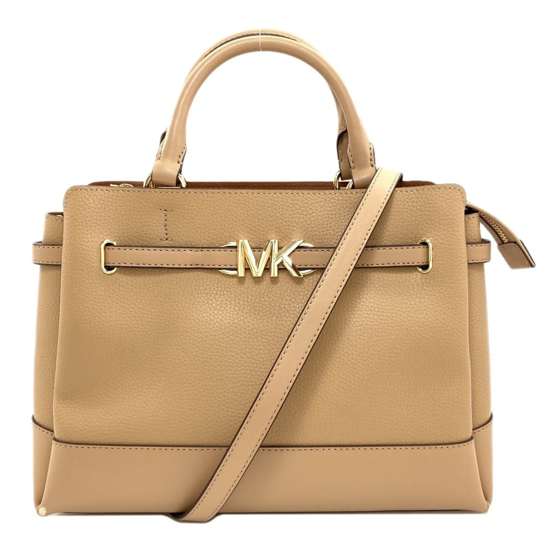 Michael Kors 2-Way Leather Handbag for Women: --- Catalog ---Category: SizeSize (HxWxD): 24cm x 32cm x 11.5cm / 9.44'' x 12.59'' x 4.52''Category: DesignType: HandbagColor: BeigeGender: WomenMaterial: Leather Category: GeneralBrand: Michael Kors-