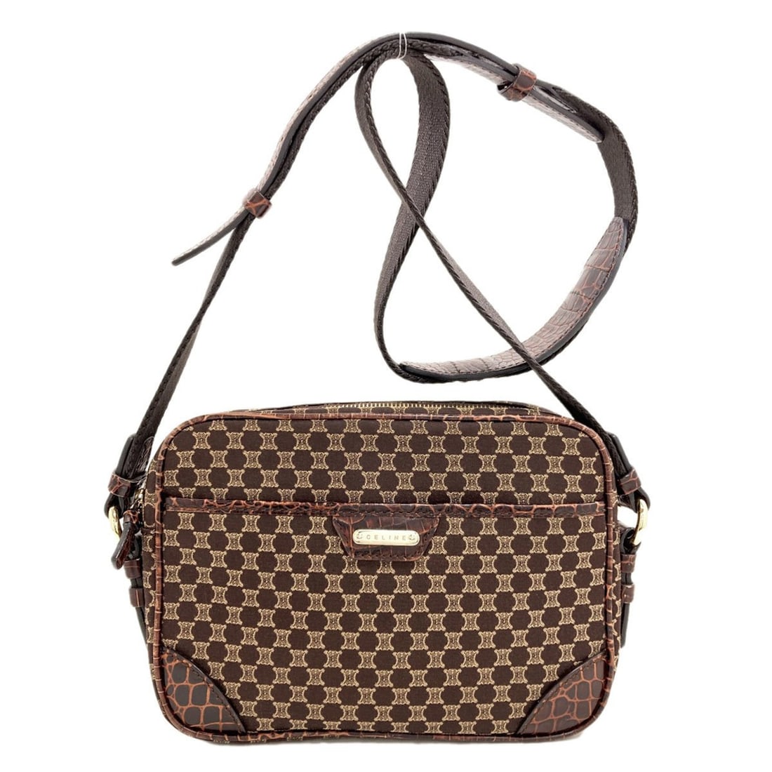 Celine Macadam Pattern Canvas Shoulder Bag for Women: --- Catalog ---Category: SizeSize (HxWxD): 18cm x 25cm x 5.5cm / 7.08'' x 9.84'' x 2.16''Category: DesignType: Shoulder bagColor: BrownGender: WomenMaterial: Canvas Category: GeneralBrand: Celine--- I