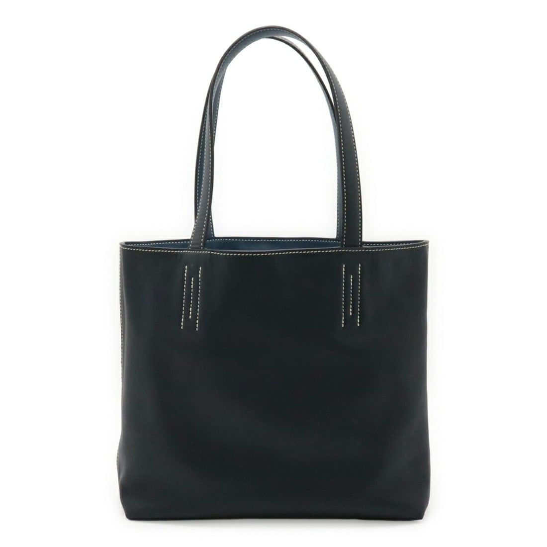 HERMES Double Sens 28 Tote Bag, Reversible, Veau Sikkim Leather, Navy Blue, ?JO Stamp (1 of 11)
