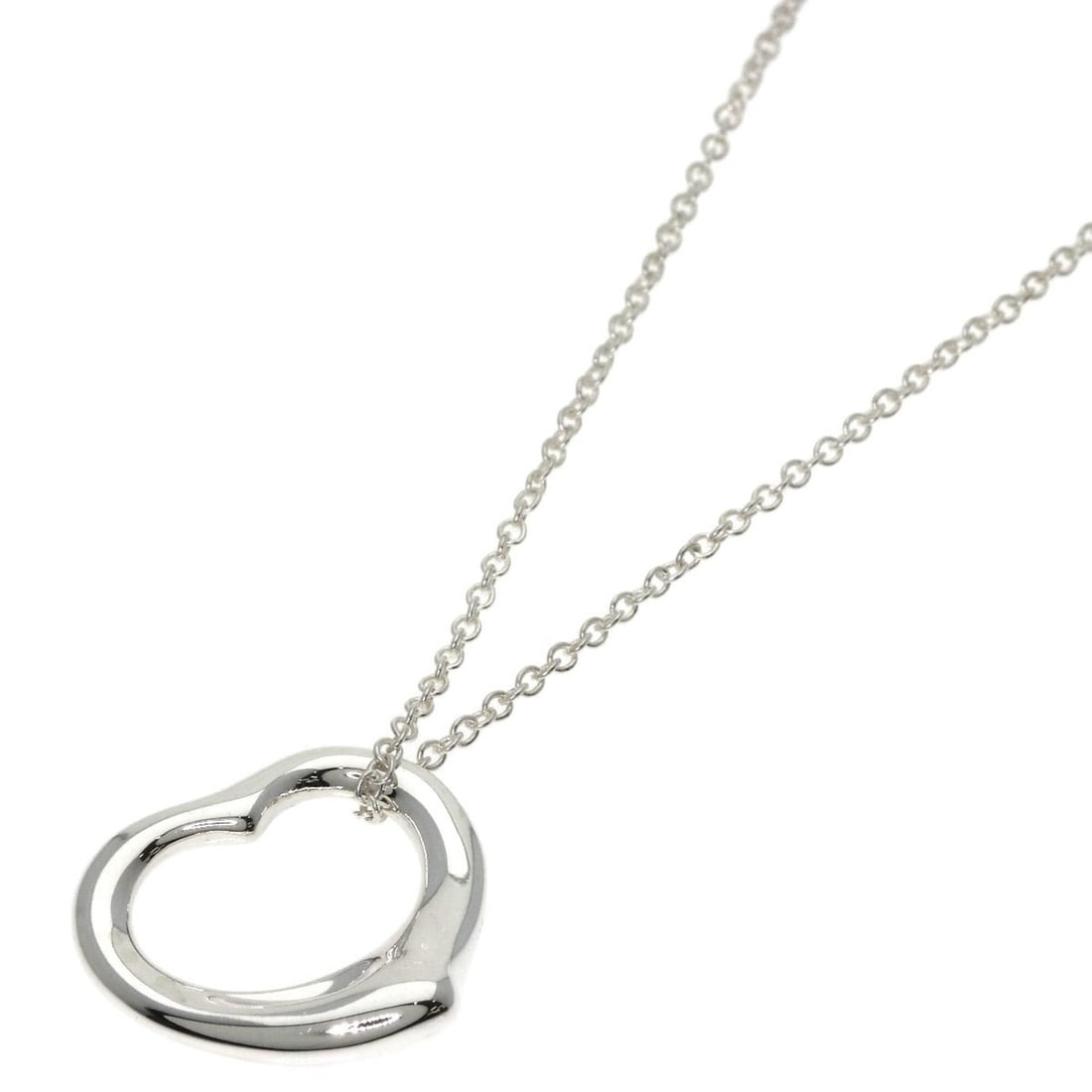 Tiffany & Co. Open Heart Necklace, Silver, Women's.: --- Catalog ---Category: SizePendant Size: 13.6mm x 15.5mm / 0.53'' x 0.61''Neck Circumference: 40 cm / 15.74''Category: DesignGender: WomenMaterial: SilverNecklace Type: NecklaceCategory: GeneralBran