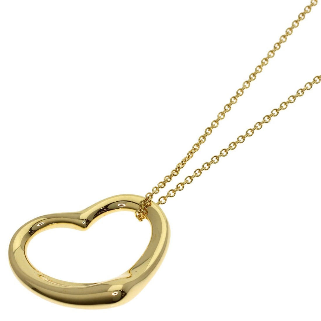 Tiffany & Co. Open Heart Necklace, 18K Yellow Gold, Women's.: --- Catalog ---Category: SizePendant Size: 18.2mm x 22mm / 0.71'' x 0.86''Neck Circumference: 40.5 cm / 15.94''Category: DesignGender: WomenMaterial: Yellow gold (18K)Necklace Type: NecklaceCategory: 