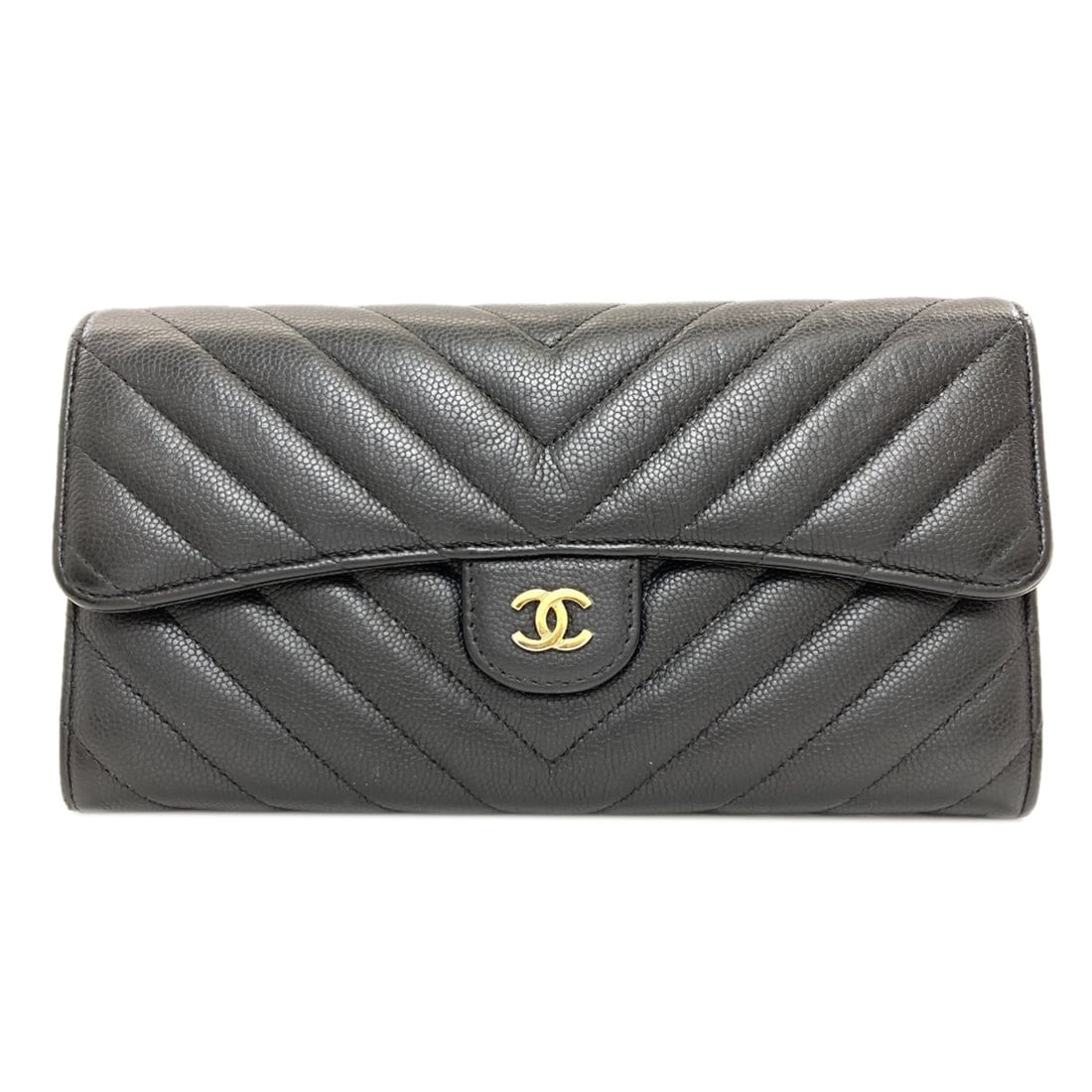 Chanel 27723991 V-stitch Coco Mark Gold Hardware Long Wallet Soft Grained Calfskin Women's CHANEL (1 of 20)