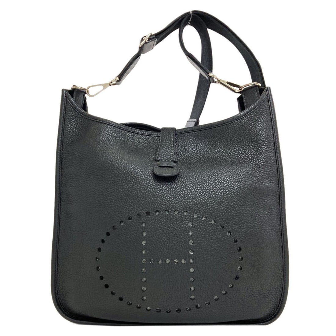 Hermes Evelyne 3 GM Shoulder Bag with Silver Hardware, Taurillon Leather, Women's: --- Catalog ---Category: SizeSize (HxWxD): 31cm x 32cm x 8cm / 12.2'' x 12.59'' x 3.14''Strap Length: 90cm - 135cm / 35.43'' - 53.14''Category: DesignType: Shoulder bagColor: BlackGender: WomenCategor