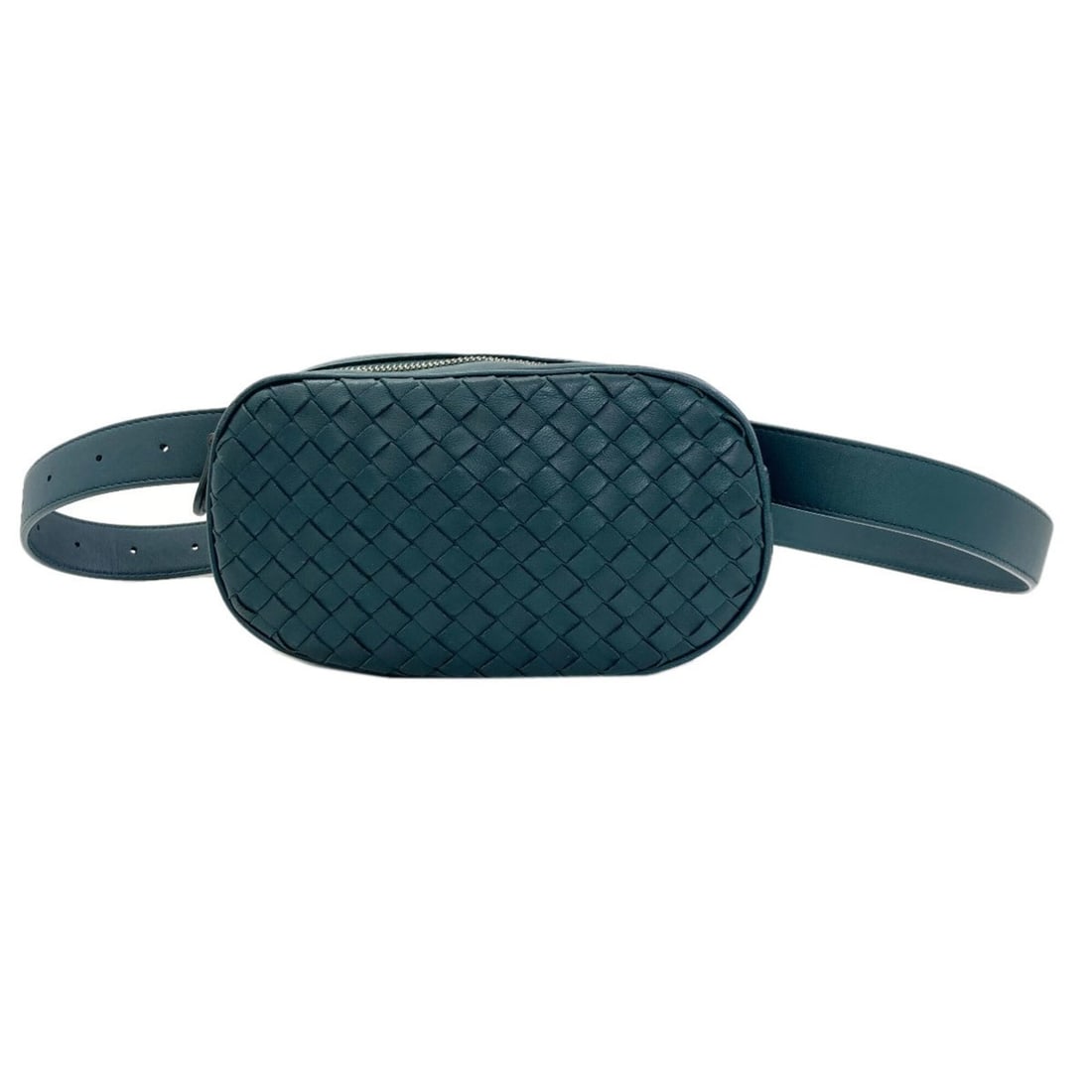 Bottega Veneta Intrecciato Hip Bag/Waist Bag, Calfskin, Women's.: --- Catalog ---Category: SizeSize (HxWxD): 12cm x 20cm x 5cm / 4.72'' x 7.87'' x 1.96''Strap Length: 64cm - 118cm / 25.19'' - 46.45''Category: DesignType: Fanny packColor: GreenGender: WomenClosure: Z