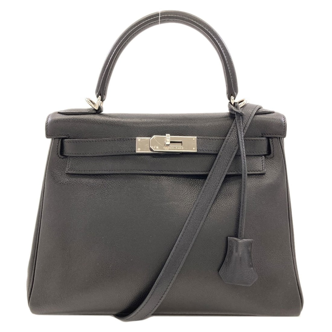 Hermes Kelly 28, inner stitching, silver hardware, handbag, Epsom leather, women's. (1 of 20)