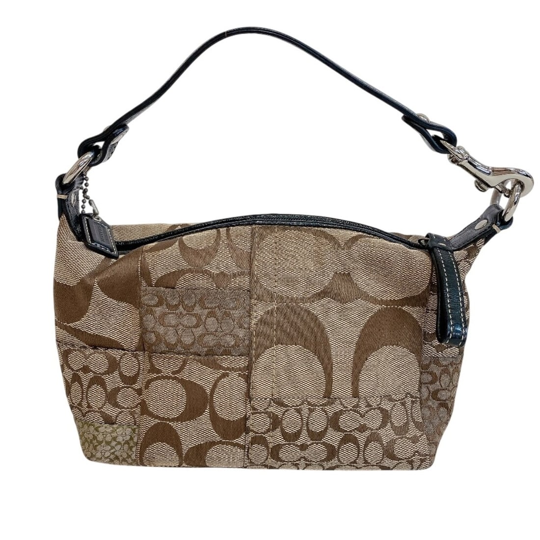 COACH Patchwork Accessory Pouch Mini Signature Handbag Brown: --- Catalog ---Category: SizeSize (HxWxD): 13.5cm x 23cm x 7.5cm / 5.31'' x 9.05'' x 2.95''Category: DesignType: Handbag, PouchColor: Black, BrownGender: WomenMaterial: Canvas Category: GeneralBrand: 