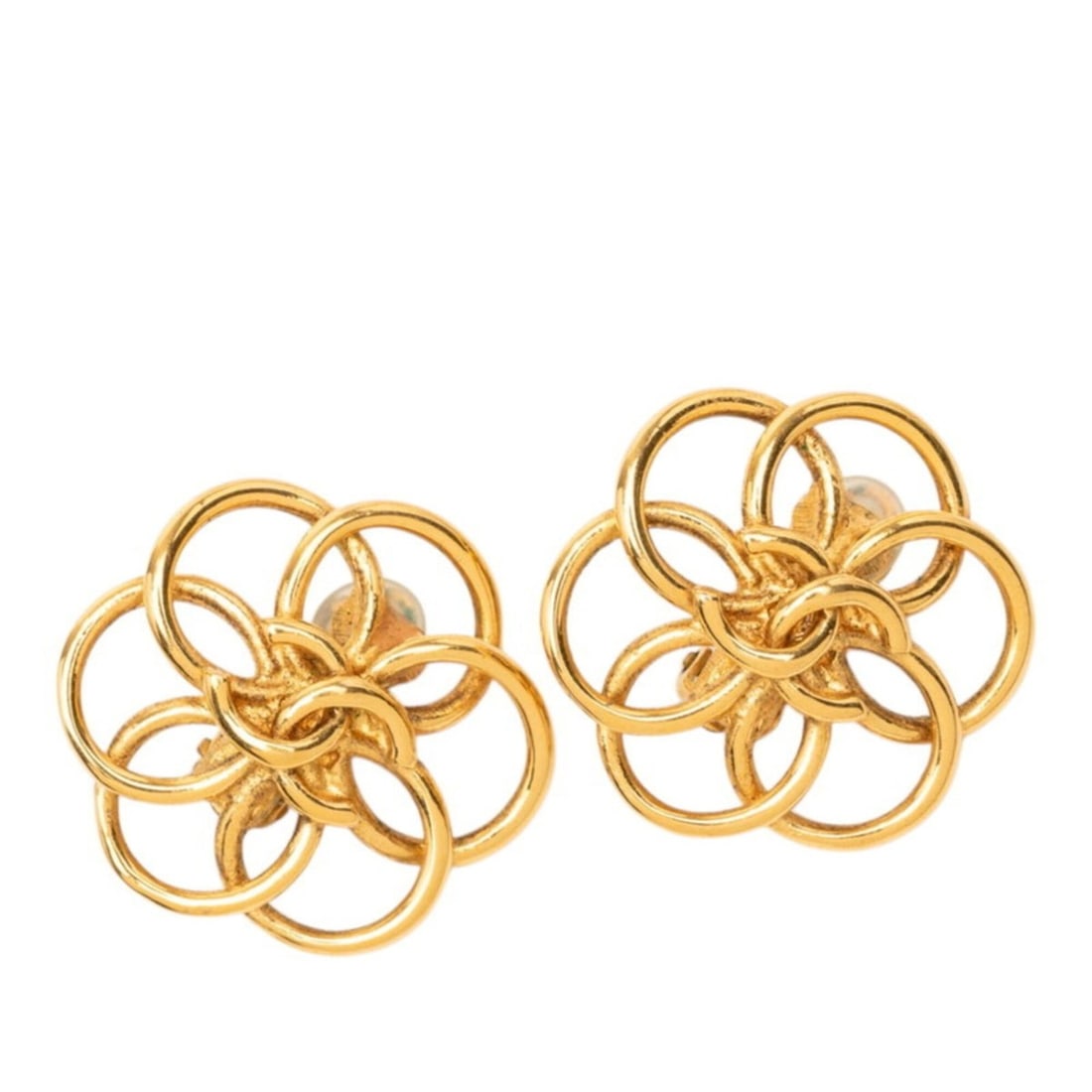 Chanel Flower Motif Earrings, Gold Plated, Women's CHANEL (1 of 15)