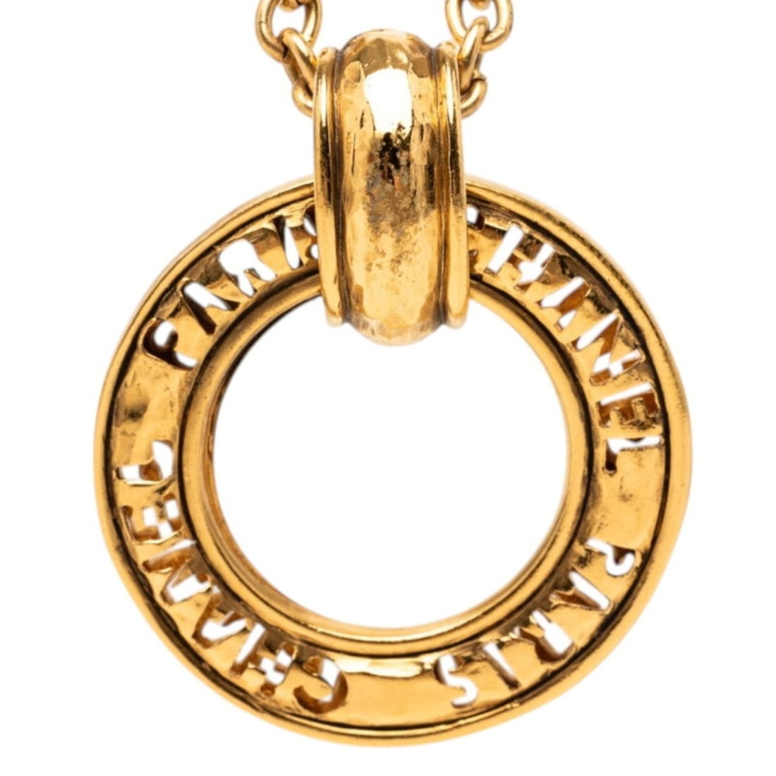 Chanel Circle Logo Long Necklace, Gold Plated, Women's CHANEL (1 of 7)