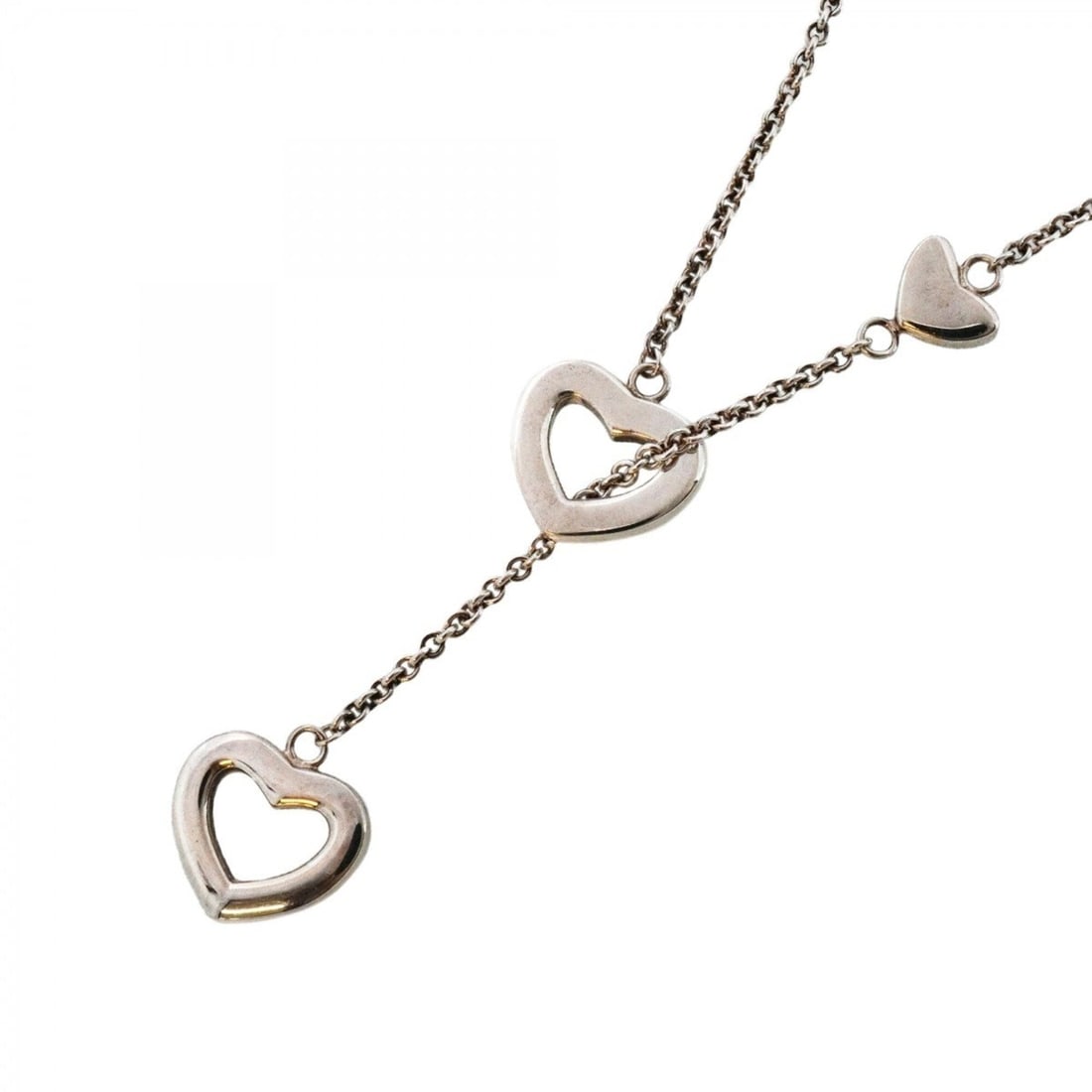 Tiffany & Co. Heart Link Lariat Necklace, Sterling Silver 925, Women's: --- Catalog ---Category: SizeNeck Circumference: 49 cm / 19.29''Category: DesignGender: WomenMaterial: Silver 925Necklace Type: NecklaceCategory: GeneralBrand: Tiffany--- Item List ---Section: Conditi