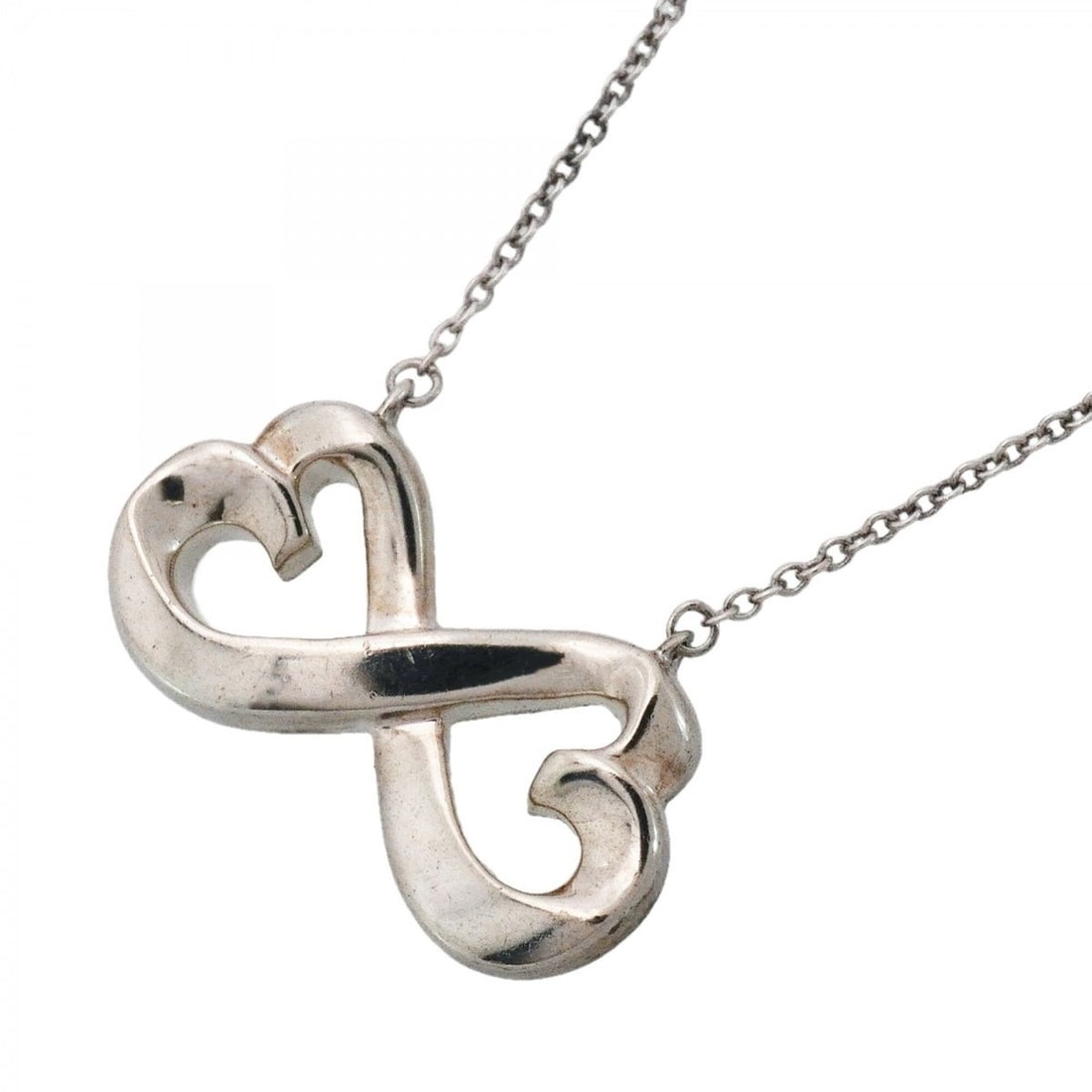 Tiffany & Co. Double Loving Heart Necklace, Sterling Silver 925, Women's: --- Catalog ---Category: SizePendant Size: 13.1mm x 21.8mm / 0.51'' x 0.85''Neck Circumference: 43 cm / 16.92''Category: DesignGender: WomenMaterial: Silver 925Necklace Type: NecklaceCategory: General