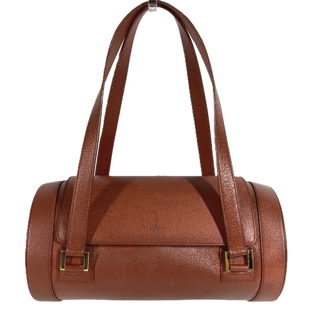 BVLGARI Bulgari cylindrical handbag with logo, shoulder bag, flap closure, leather, men's and: --- Catalog ---Category: SizeSize (HxWxD): 15cm x 29.5cm x 9cm / 5.9'' x 11.61'' x 3.54''Category: DesignType: Handbag, Shoulder bagColor: BrownGender: Men,WomenMaterial: Leather Category: GeneralBran