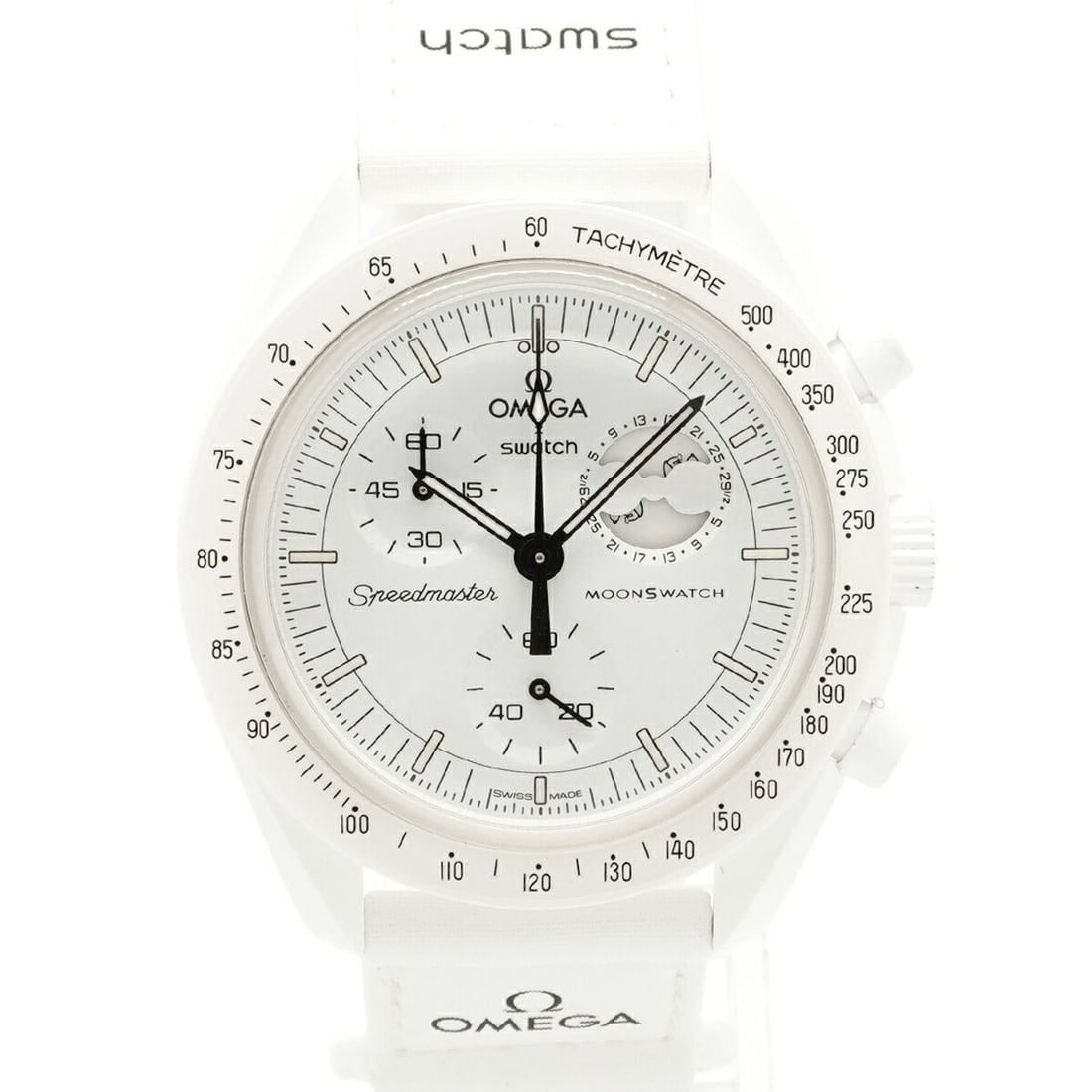 Swatch x Omega MISSION TO THE MOONPHASE Snoopy Collaboration S033W700 White Dial Men's Watch: --- Catalog ---Category: SizeWrist Size: 19cm / 7.48''Case Diameter: 41.5mm / 1.63''Category: DesignType: WristwatchGender: MenColor (Dial): WhiteMaterial (Band): NylonCategory: GeneralMPN: S033W700Br